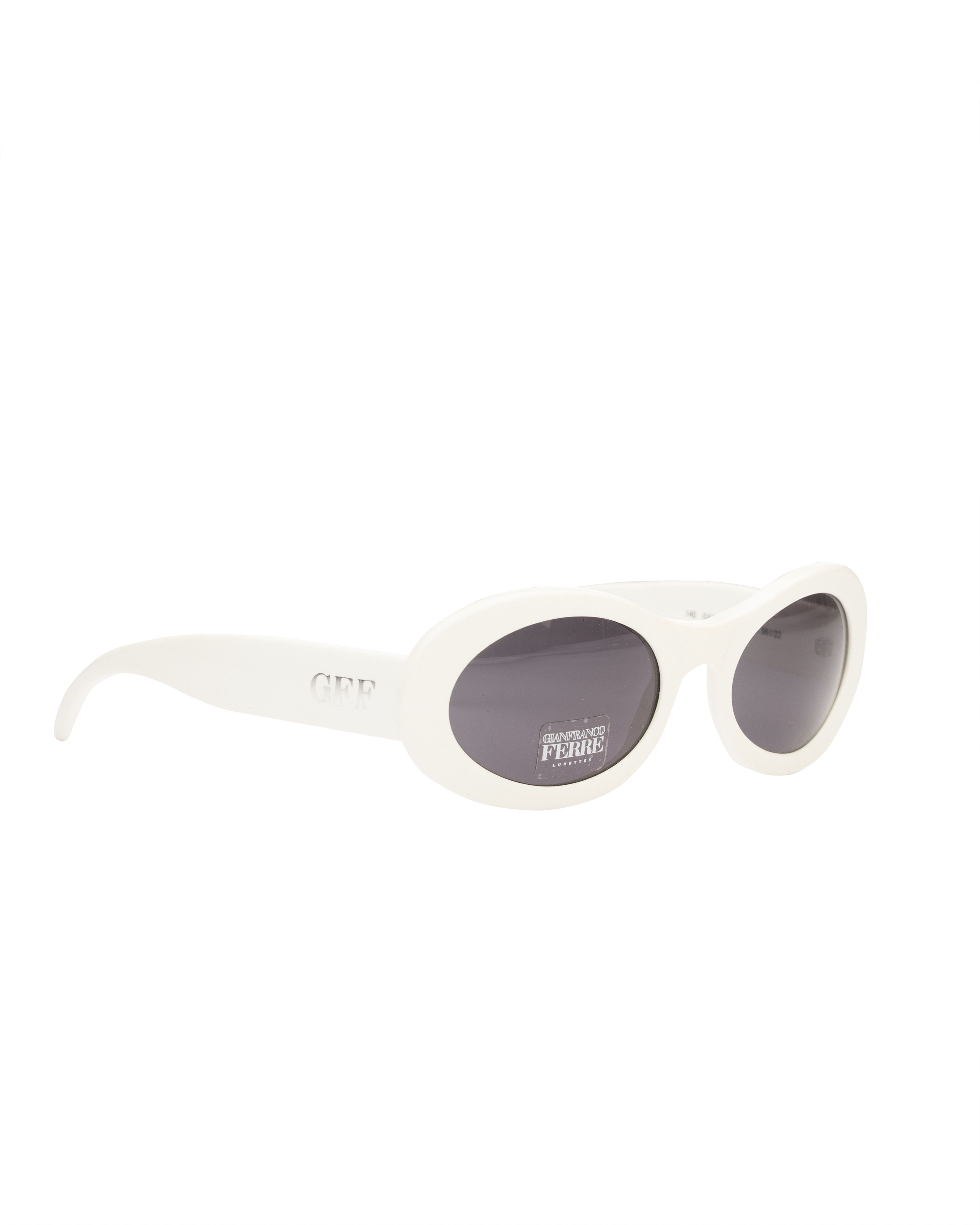 Gianfranco Ferre Gianfranco Ferre '90s White Kurt Cobain Oval Sunglasses Size ONE SIZE - 3 Thumbnail