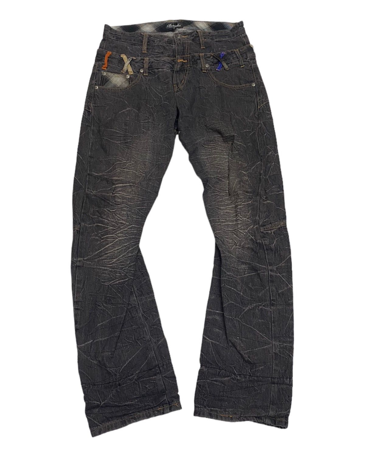 Hysteric Glamour × If Six Was Nine × Kapital SICK🔥DOUBLE WAIST BARCEDOS RUSTY DISTRESSED DENIM JEANS Size US 32 / EU 48 - 2 Thumbnail