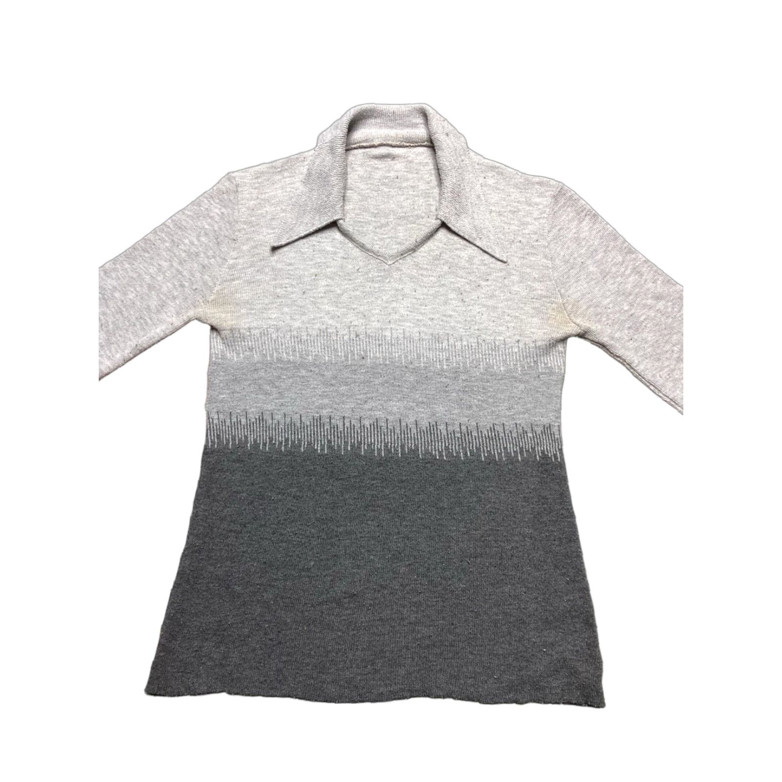 Vintage VINTAGE 70s knit sweater dagger collar open neck abstract Women’s L Size L / US 10 / IT 46 - 1 Thumbnail