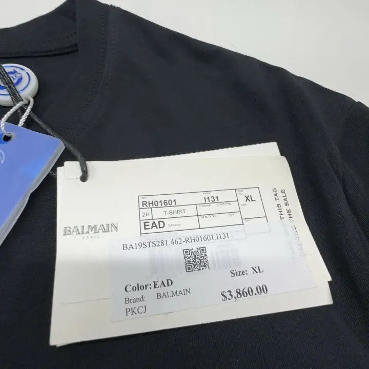 Balmain Balmain Casual Black Short Sleeve T-Shirt -2507 Size US XL / EU 56 / 4 - 5 Thumbnail