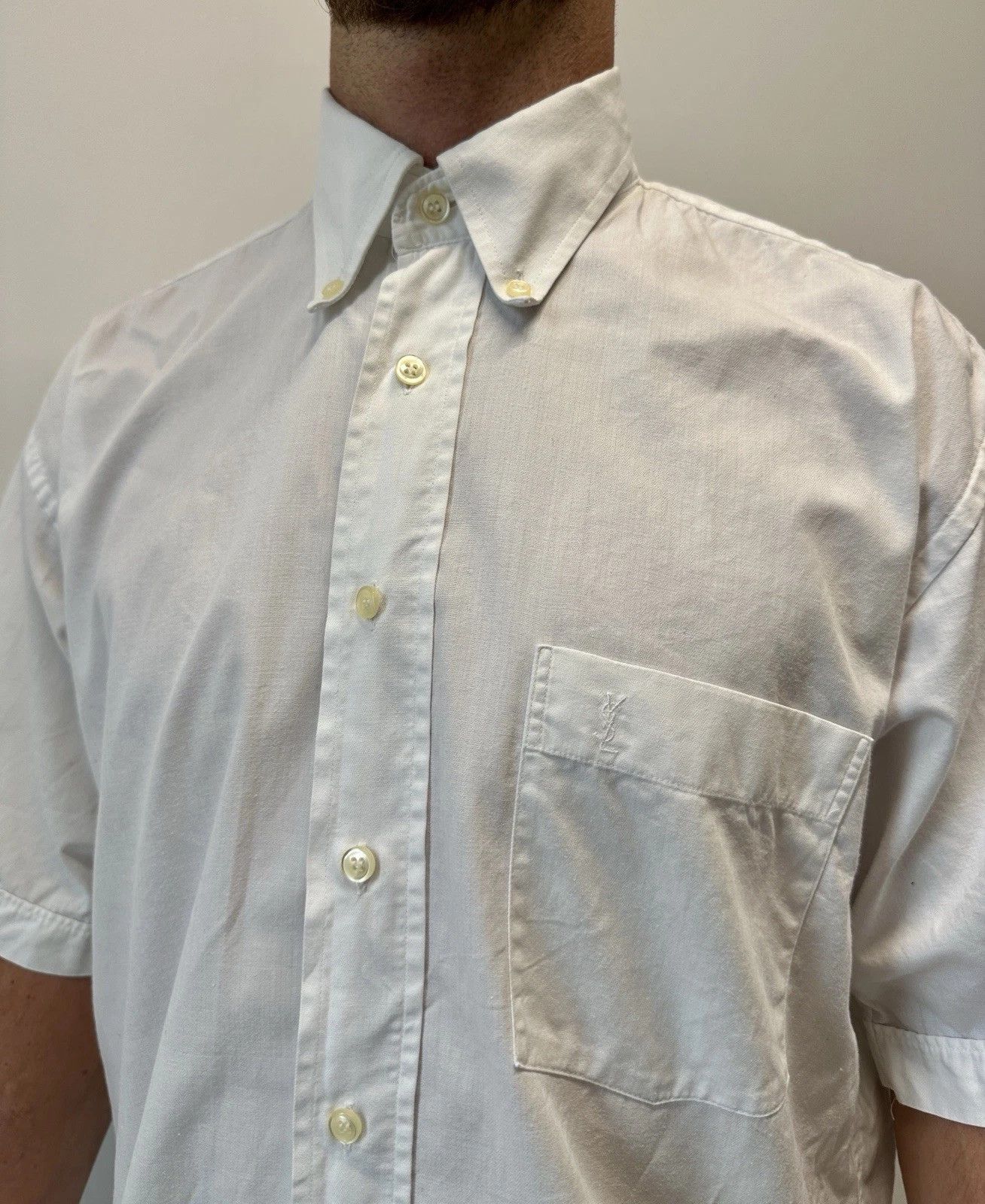 Yves Saint Laurent Vintage 2000s YSL Yves Saint Laurent Mens Shirt Size US XL / EU 56 / 4 - 2 Thumbnail