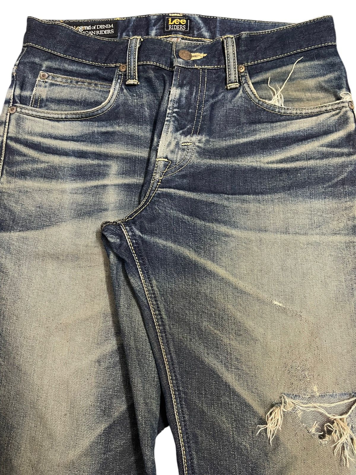 Lee Vintage 90s Lee Blue Faded Wash Style Distressed Jeans Size US 30 / EU 46 - 4 Thumbnail