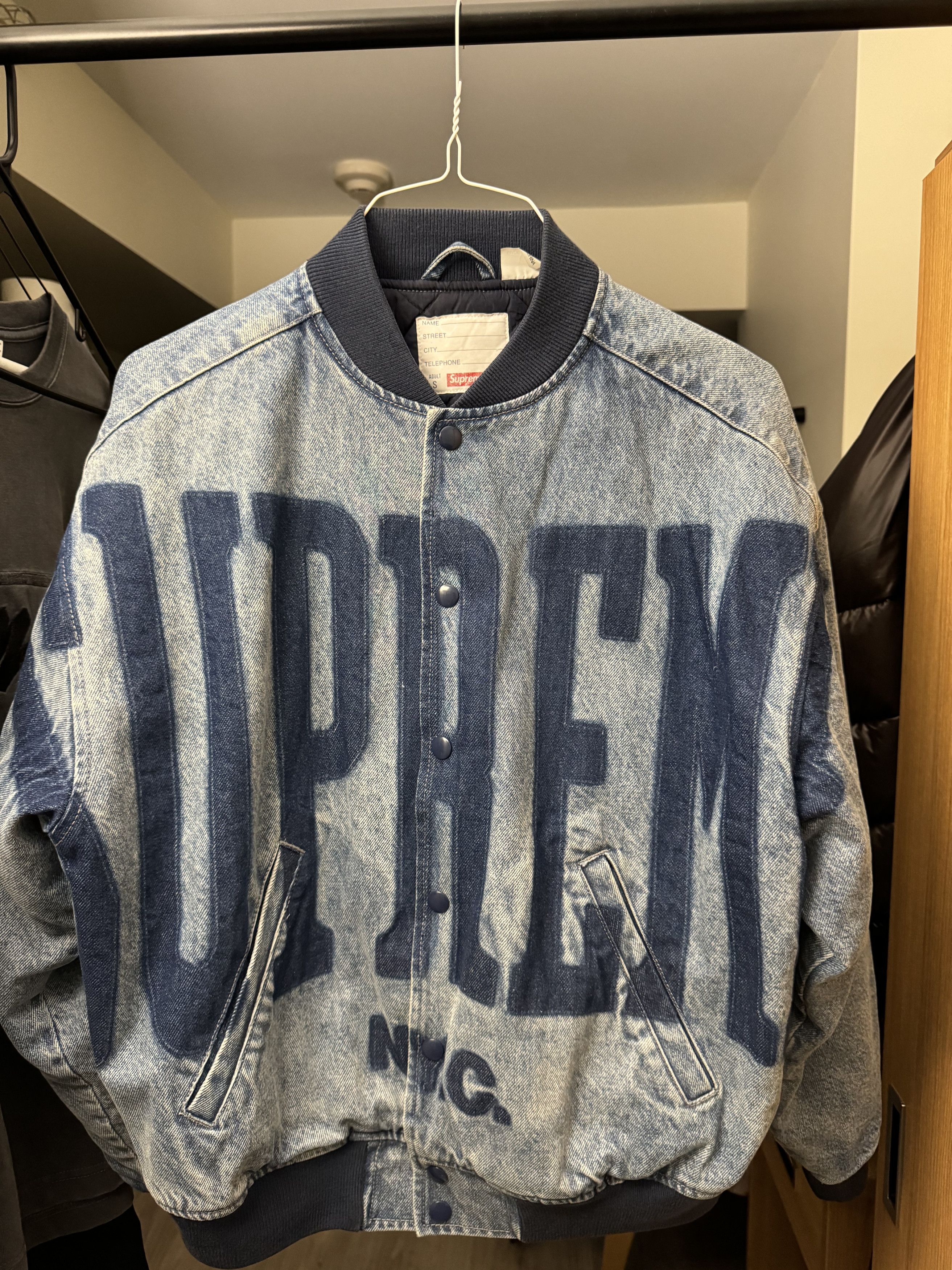 Supreme Supreme Washed Knockout Denim Varsity Jacket | Grailed