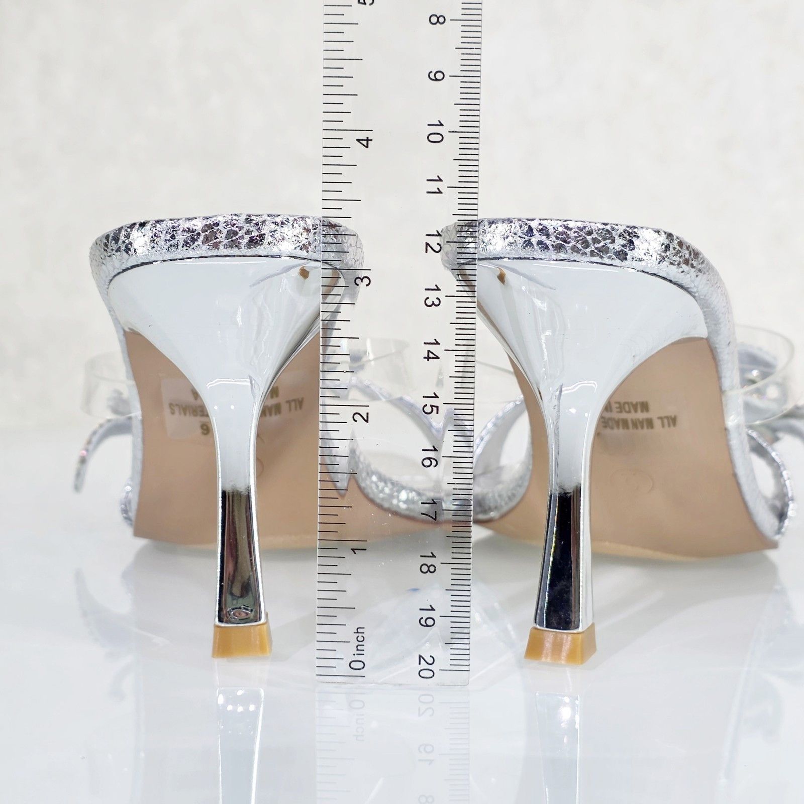 Other Lily Rhinestone Flower Silver Slip On 3.25" Heel Casual Even Size US 10 / IT 40 - 6 Thumbnail