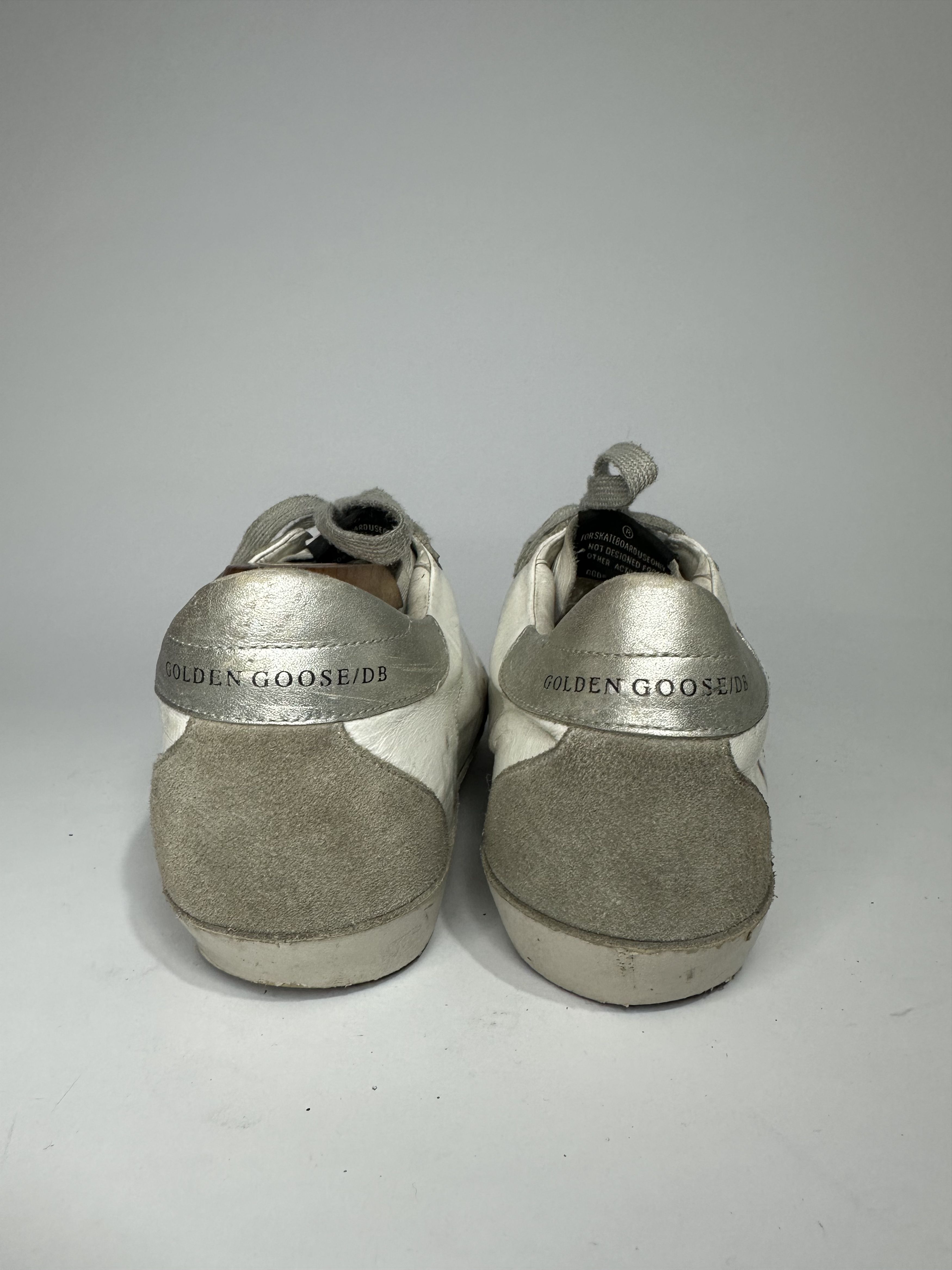 Golden Goose Golden Goose Superstar White Leather Silver Heel Tab Sneaker Size US 7 / EU 40 - 5 Thumbnail