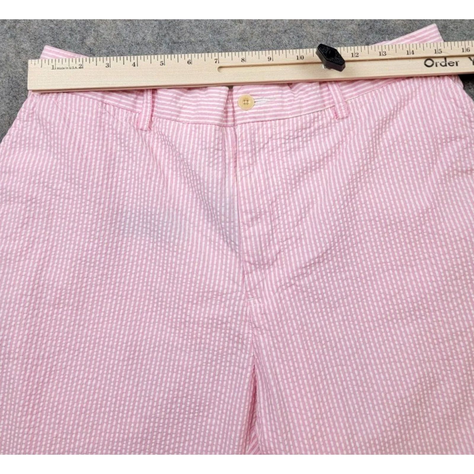 Polo Ralph Lauren Polo Ralph Lauren Seersucker Shorts Mens 36 Pink White Stripe Slash Pockets Bermuda Beach Nautical 90s? Size US M / EU 48-50 / 2 - 3 Thumbnail