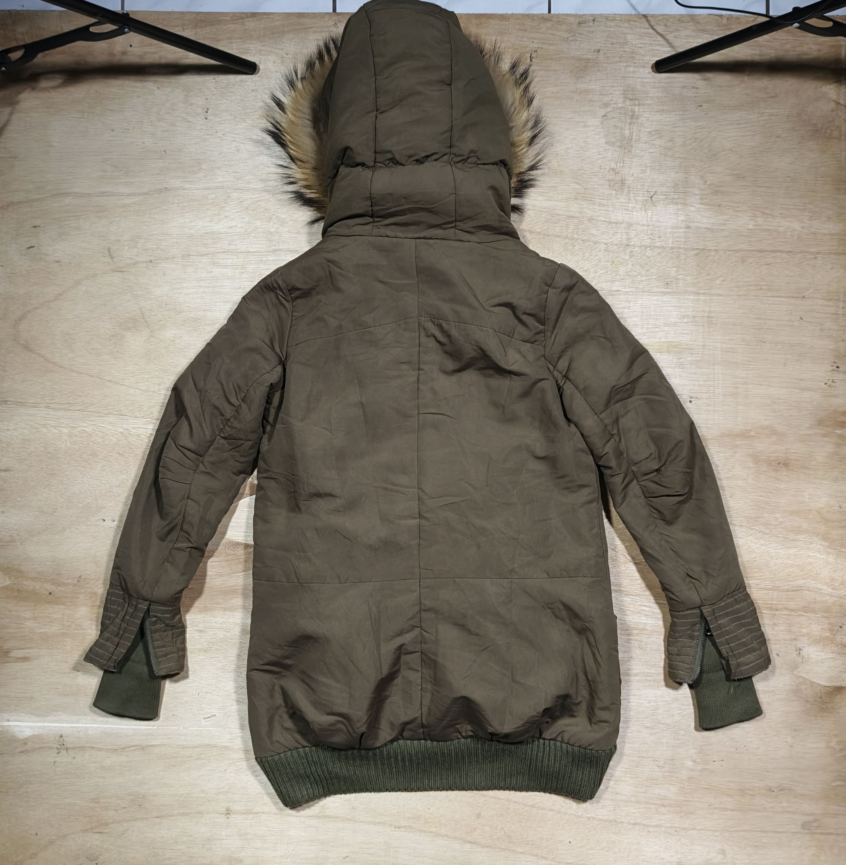 Japanese Brand EGOIST olive Green Fur Trik Hooded Parka Jacket Size M / US 6-8 / IT 42-44 - 10 Thumbnail