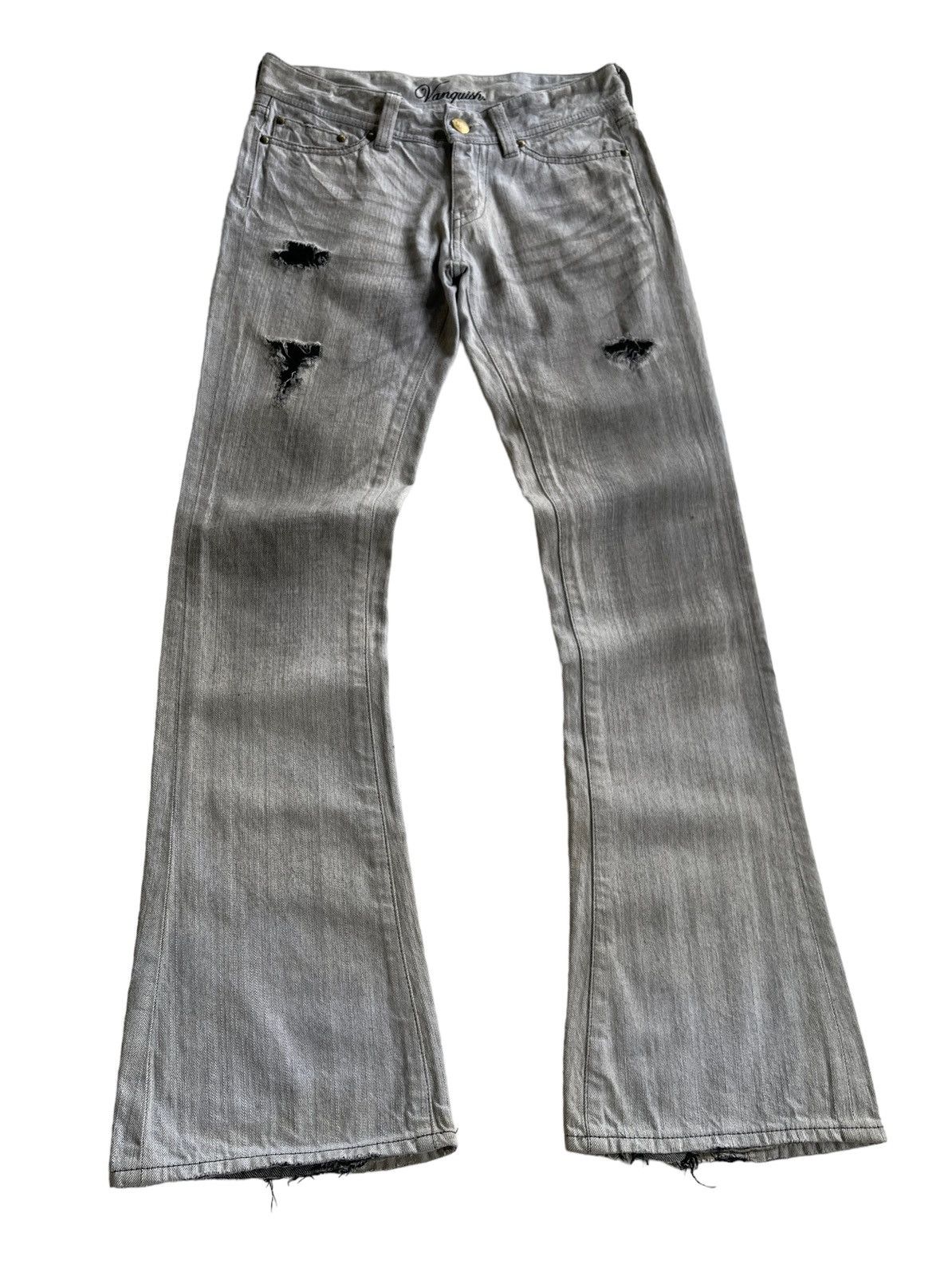 Vanquish SICK❗️Crazy Dirty Distressed Flare Denim Size US 28 / EU 44 - 2 Thumbnail