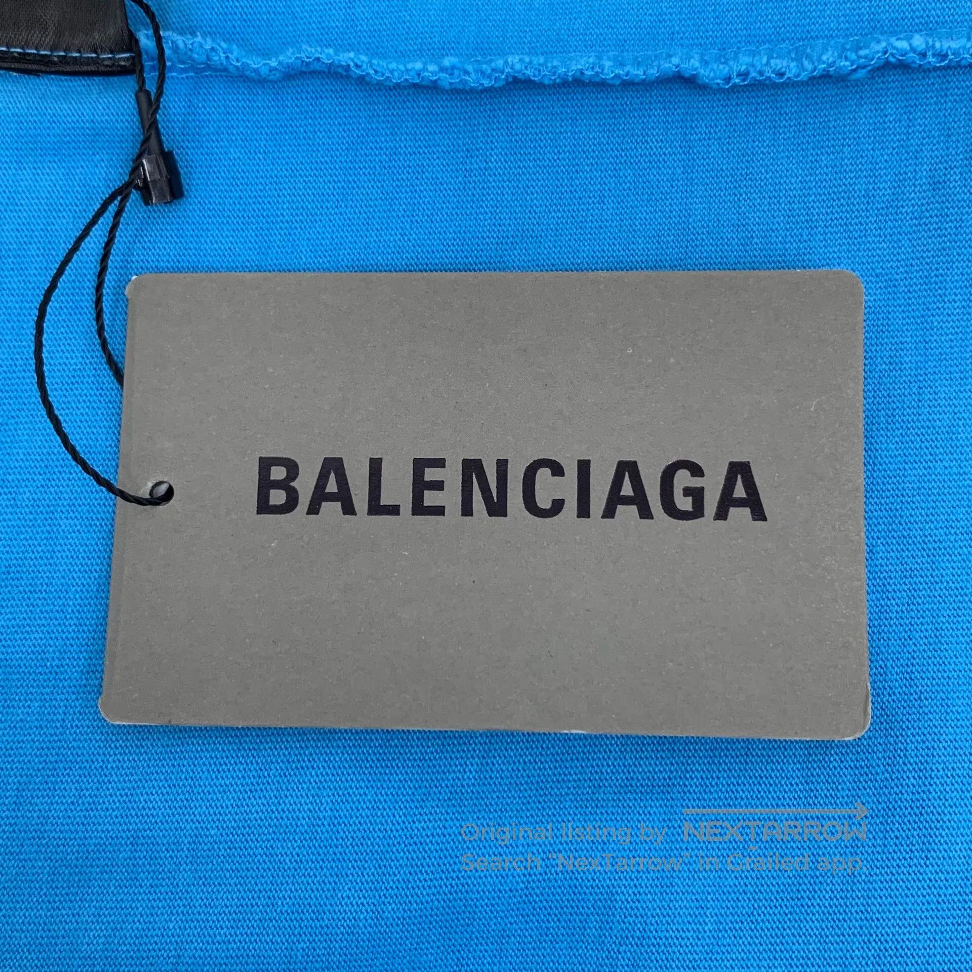 Balenciaga Balenciaga Blue cotton round neck short sleeve T-shirt wit Size US M / EU 48-50 / 2 - 7 Thumbnail