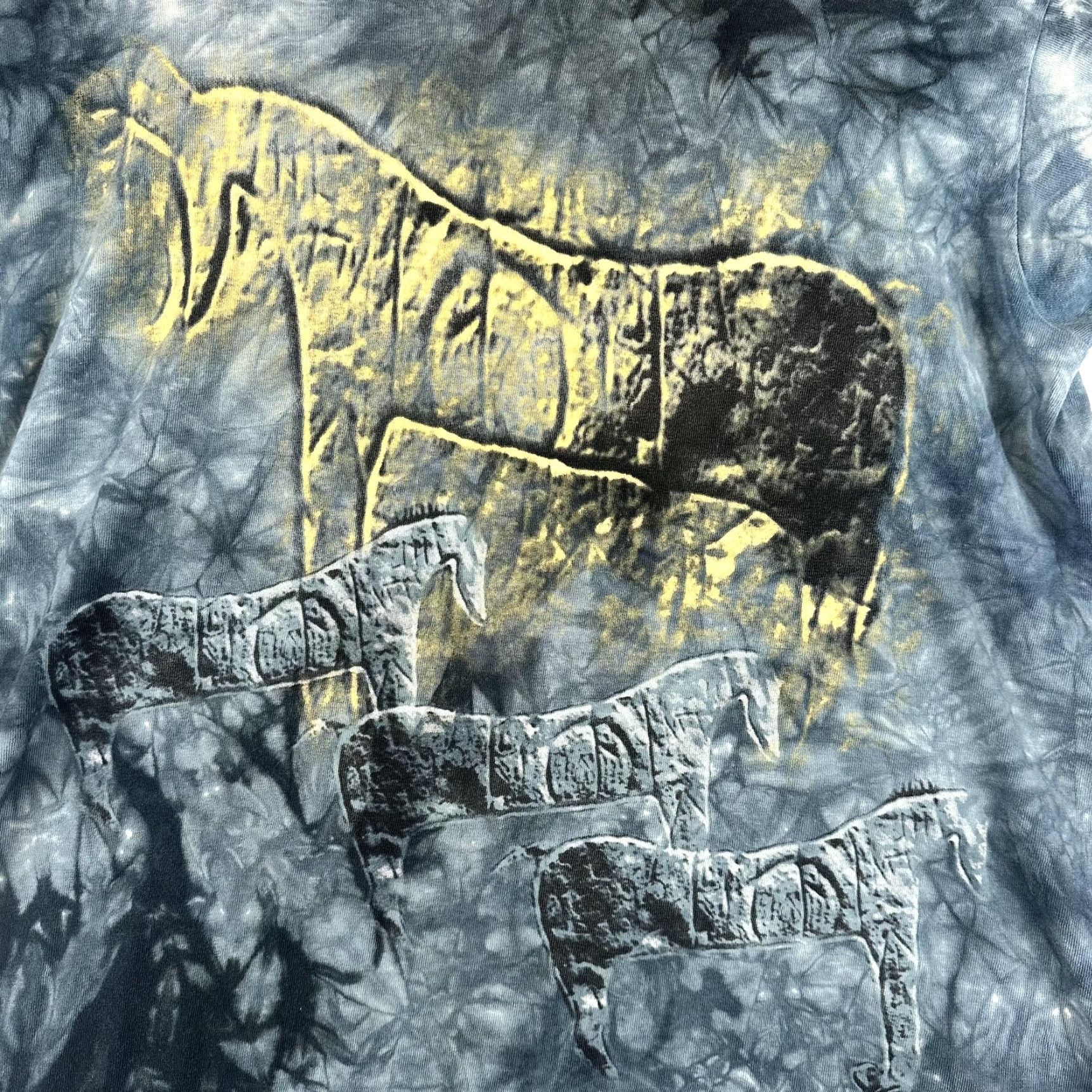 The Mountain The Mountain Shirt Mens Large Blue Gray Tie Dye Horse Graphic Native Art Tee Size US L / EU 52-54 / 3 - 3 Thumbnail