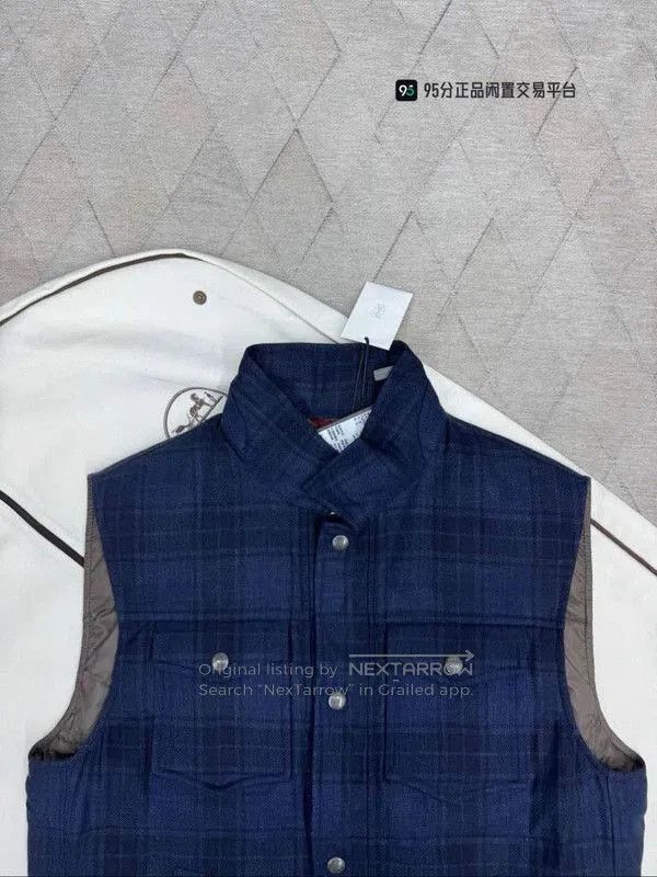 Brunello Cucinelli Brunello Cucinelli Wool Plaid Down Vest. Size US M / EU 48-50 / 2 - 1 Thumbnail