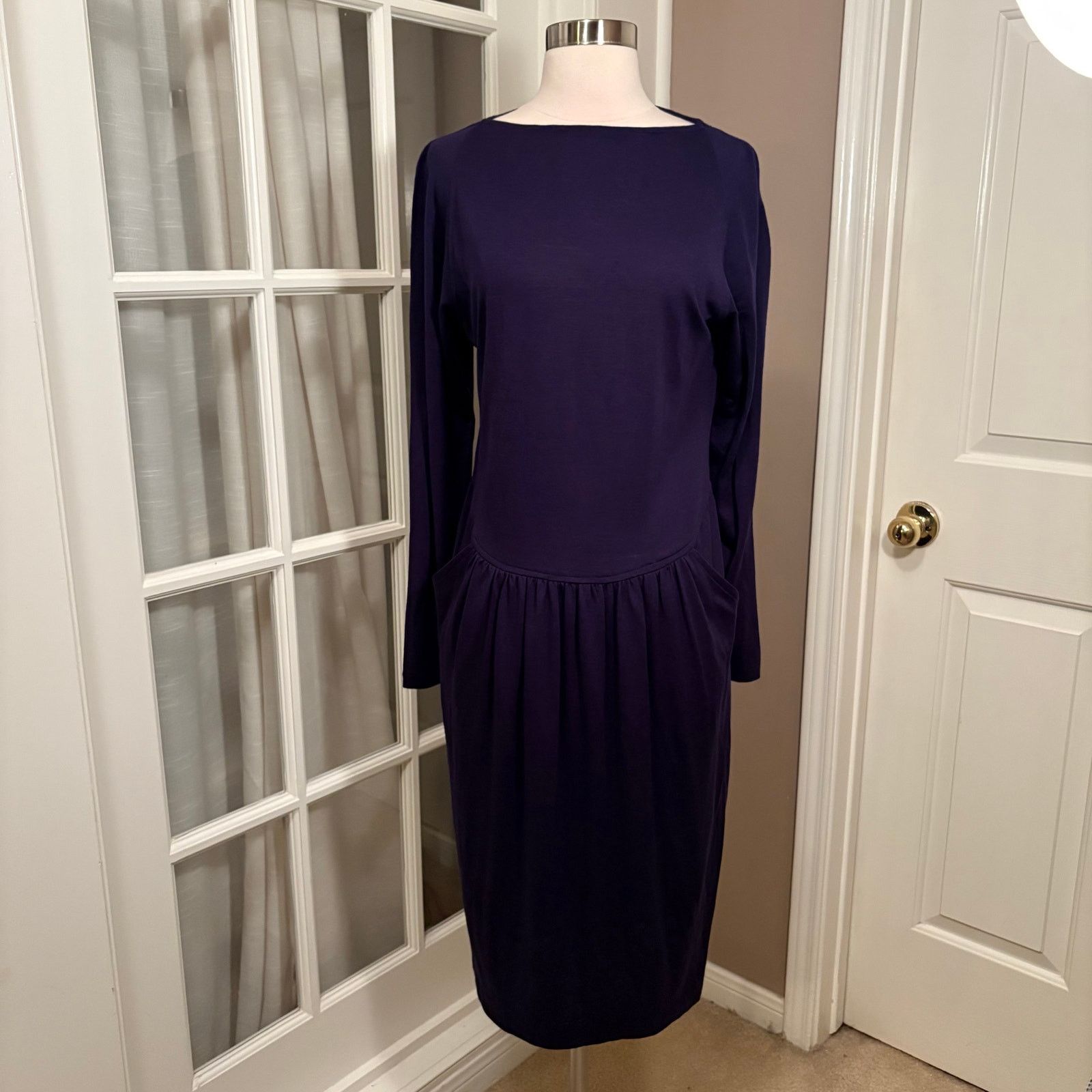 Missoni Missoni for I. Magnin Navy Blue Knit Long Sleeve Dress (M/L) Size M / US 6-8 / IT 42-44 - 1 Thumbnail