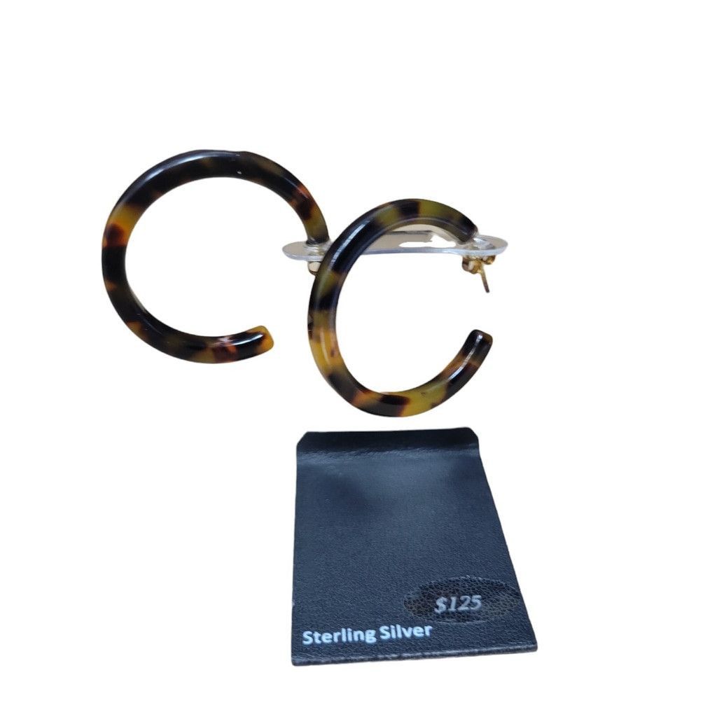 Other Simone Smith Women's Medium Tortoise Shell Look Earrings. Size ONE SIZE - 1 Thumbnail