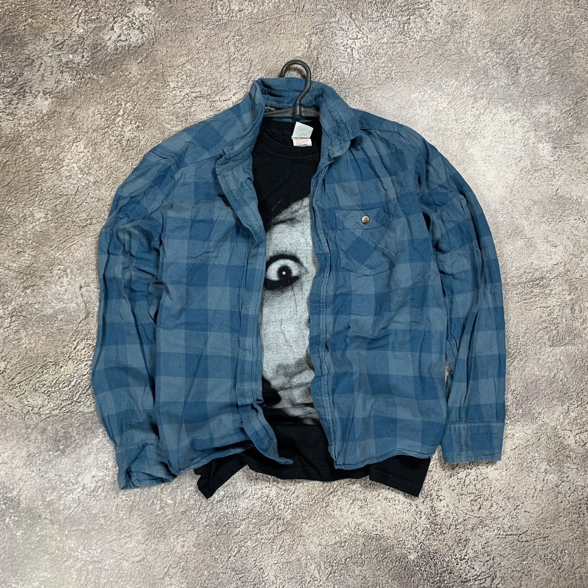 Vintage Vintage 90s Plaid Shirt Oversized Grunge Workwear Blue M Size US M / EU 48-50 / 2 - 1 Thumbnail