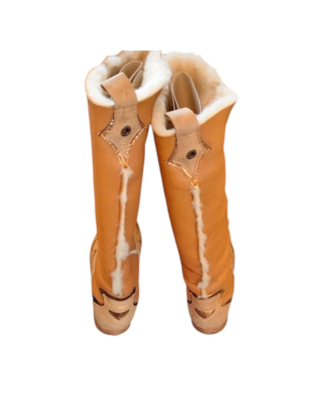 Roberto Cavalli JUST CAVALLI SHEARLING SUEDE LEATHER BOOTS Size US 8 / IT 38 - 4 Thumbnail
