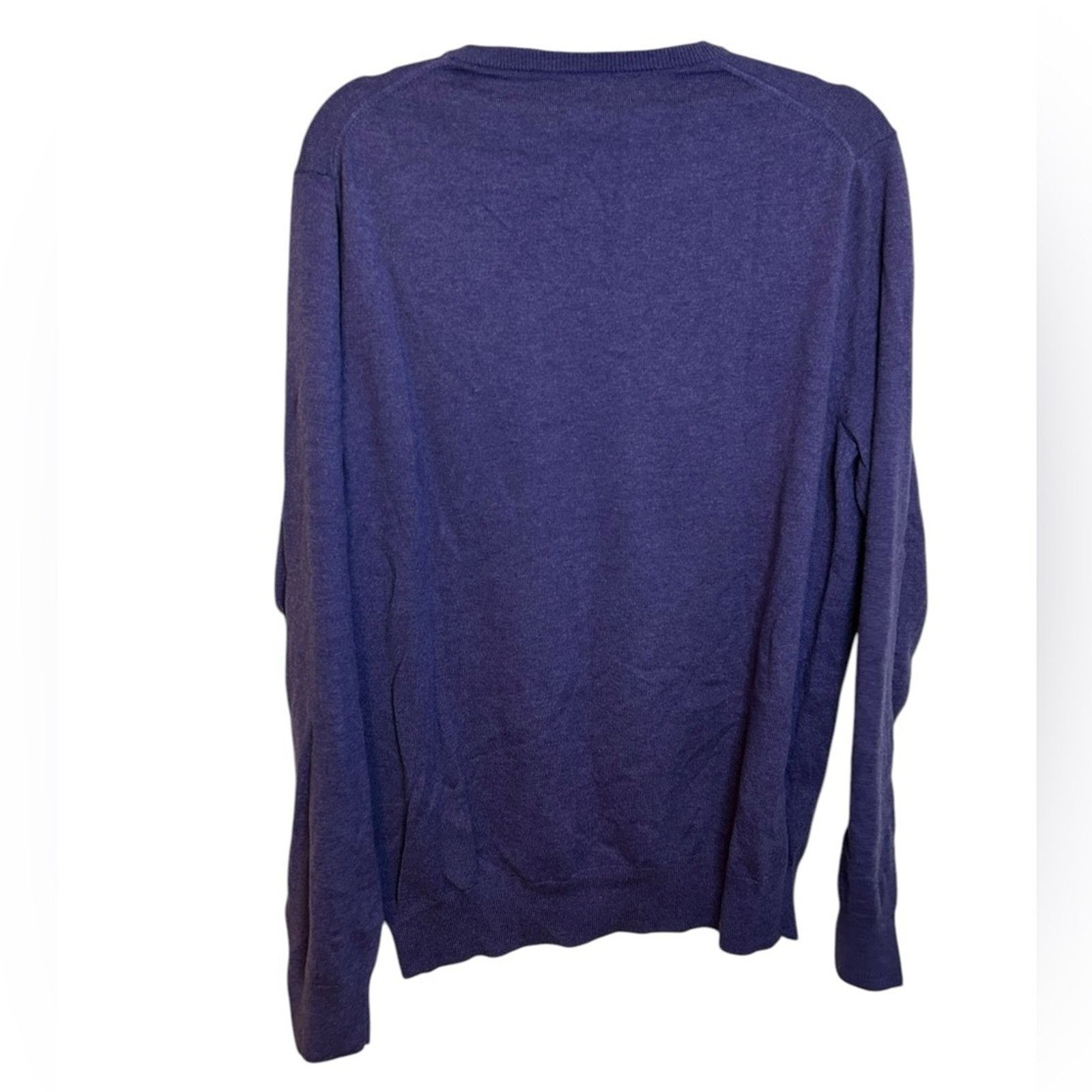 J.Crew J. Crew Men's Purple Cotton Harbor V-Neck Sweater Size US L / EU 52-54 / 3 - 2 Thumbnail