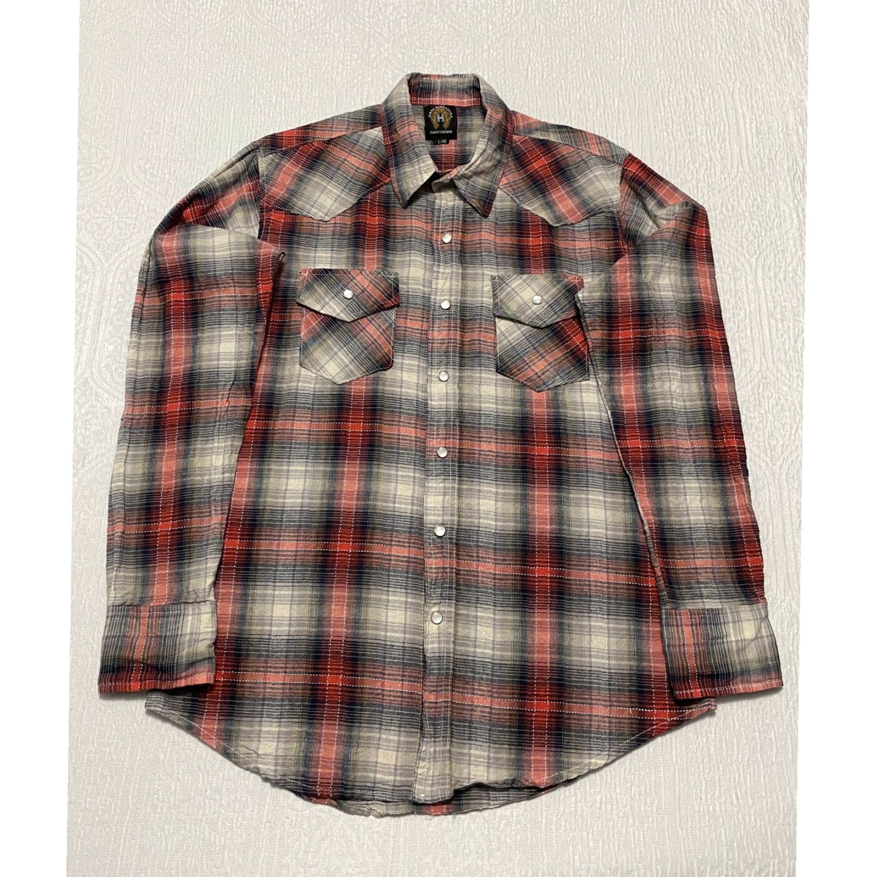 Vintage Gran Herradura Western Shirt Pearl Snap Mens Size L Plaid Long Sleeve Shirt Size US L / EU 52-54 / 3 - 2 Thumbnail