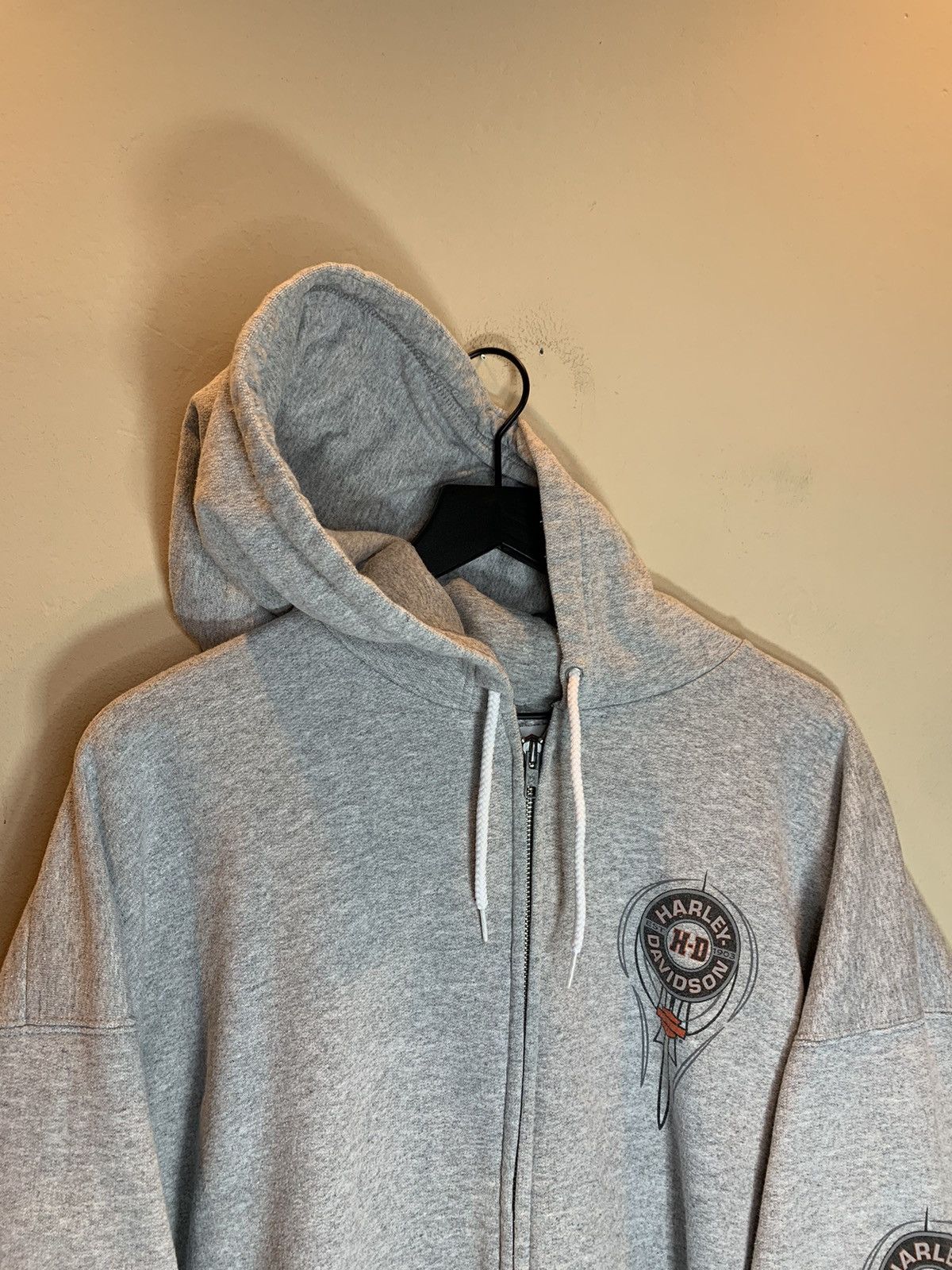 Harley Davidson *RARE* Vintage Harley Davidson Pinstripe Sleeve Zip Hoodie Size US XL / EU 56 / 4 - 5 Thumbnail