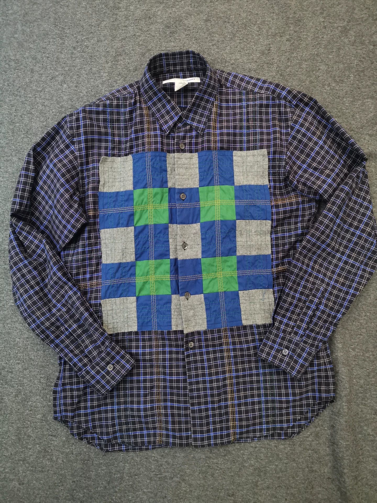 Comme des Garcons Comme Des Garcons Woolen patchwork plaid shirt -DMC Size US S / EU 44-46 / 1 - 1 Thumbnail