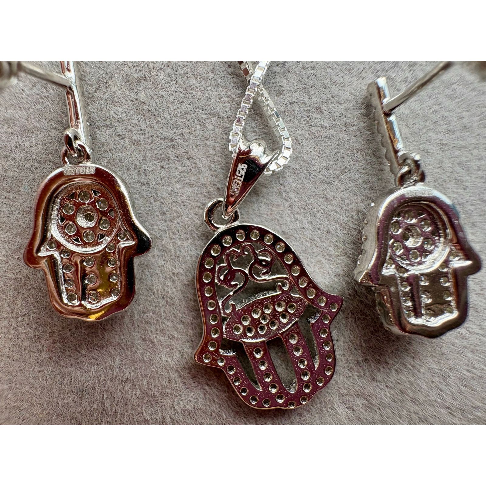 Jewelry NWT Hamsa Moissanite Necklace & Earring Bundle - 925 Silver Size ONE SIZE - 5 Thumbnail