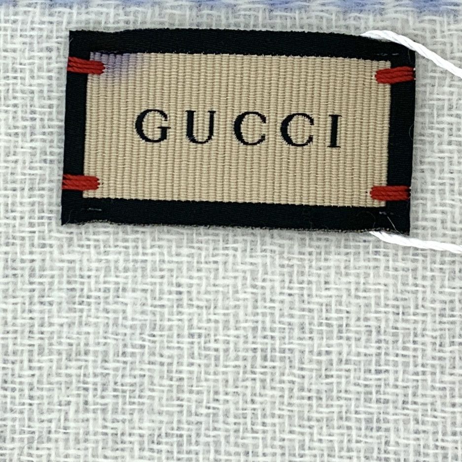 Gucci Gucci Blue GG Wool Fringe Scarf (200×33cm) Size ONE SIZE - 6 Thumbnail