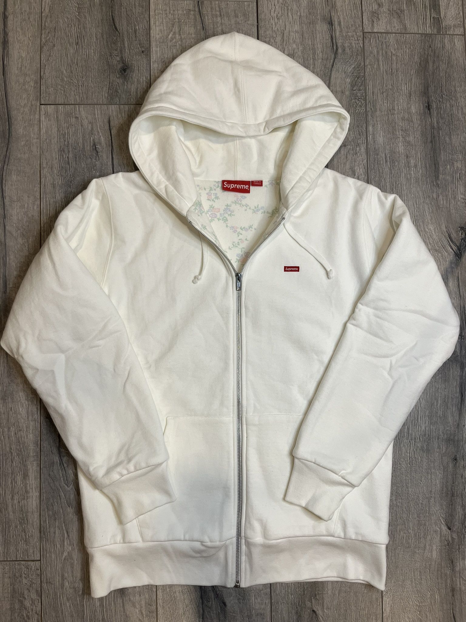 Supreme Supreme Small Box Logo Floral Thermal Zip Up Hoodie. Large