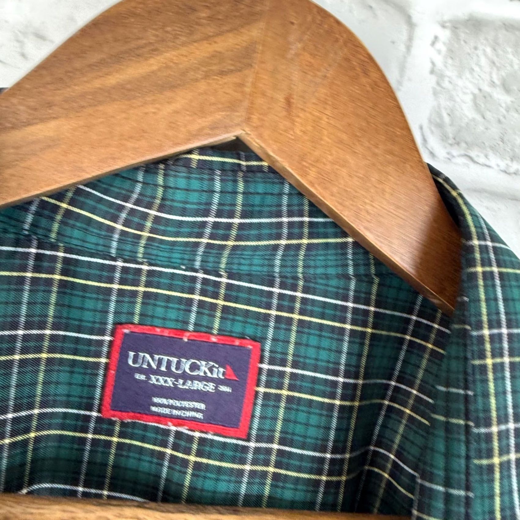 UNTUCKit UNTUCKit Green Plaid Button Down Shirt Mens 3XL Polyester Regular Size US XXL / EU 58 / 5 - 3 Thumbnail