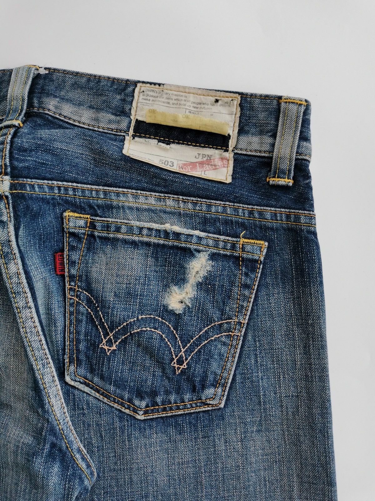 Edwin Bootcut Edwin 503 Rugged Distressed Jeans Size 31" - 6 Thumbnail