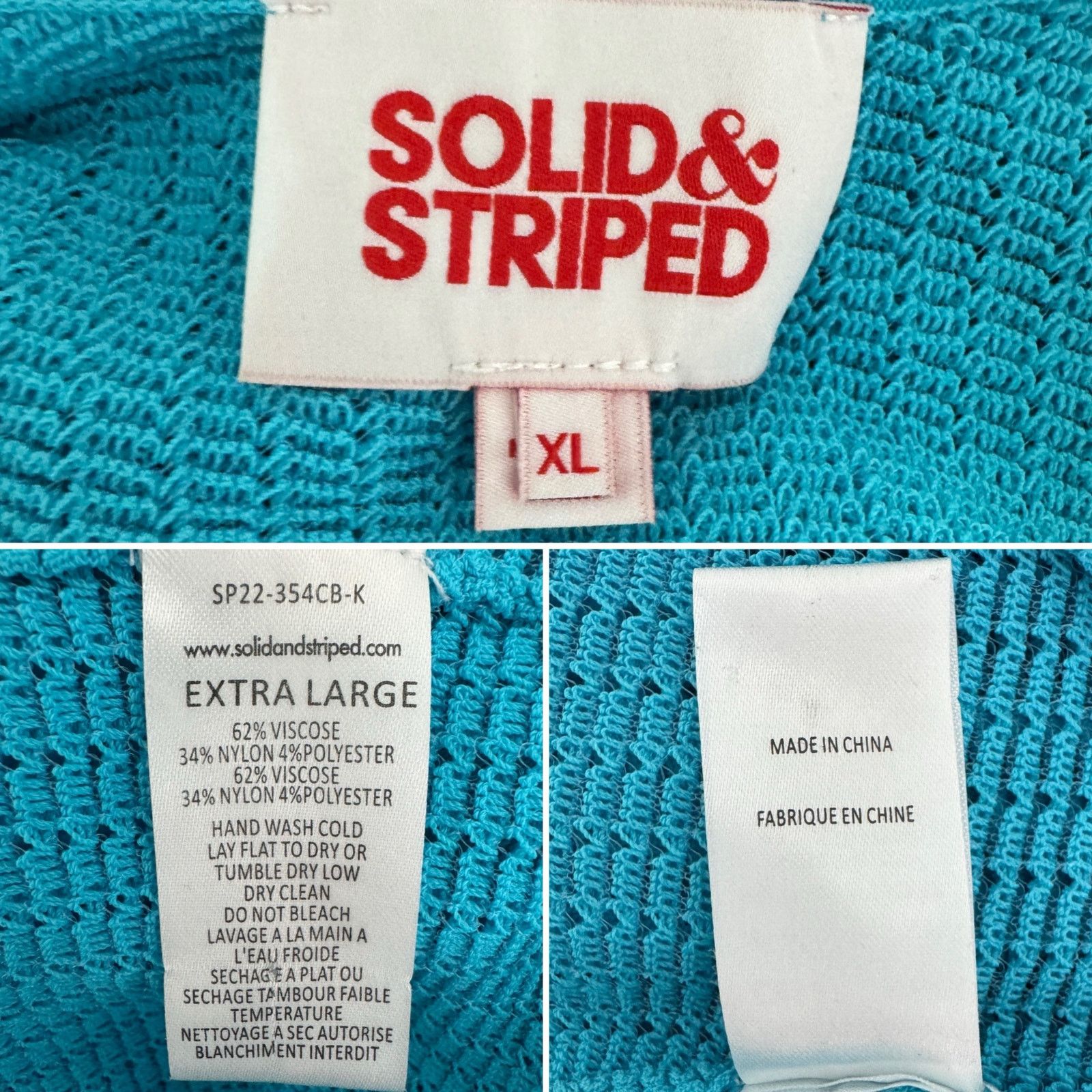 Solid & Striped Solid & Striped The Bailey Dress Cerulean Blue swim size XL Size XL / US 12-14 / IT 48-50 - 8 Thumbnail