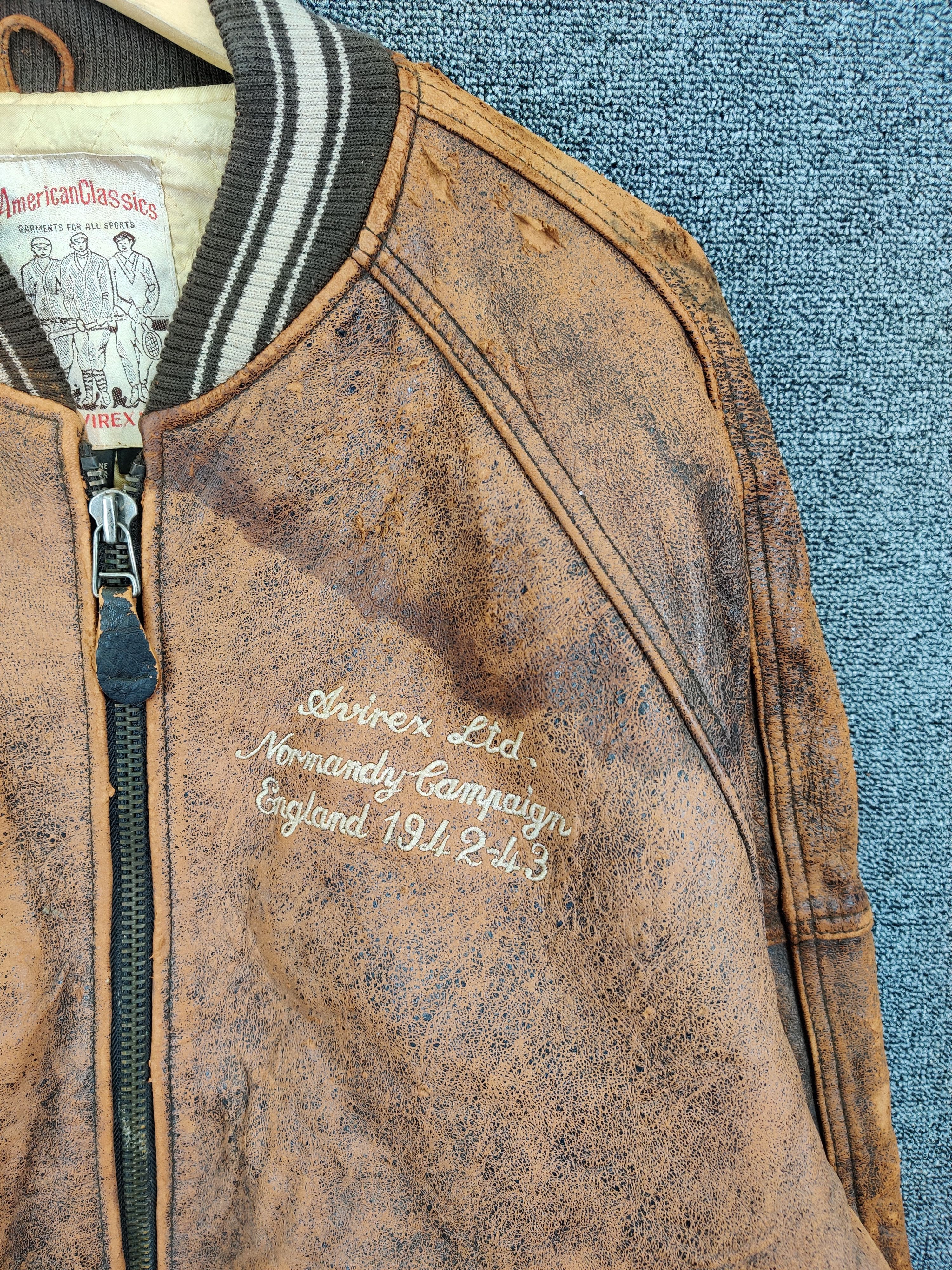 Avirex Thrashed Vintage 90s Avirex USA Varsity Leather Jacket Size US XS / EU 42 / 0 - 7 Thumbnail