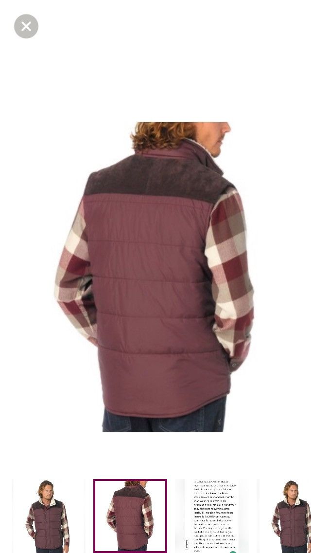 Prana Prana Waylen Mahogany puffer Vest Sherpa Collar & Corduroy Size US XXL / EU 58 / 5 - 2 Thumbnail