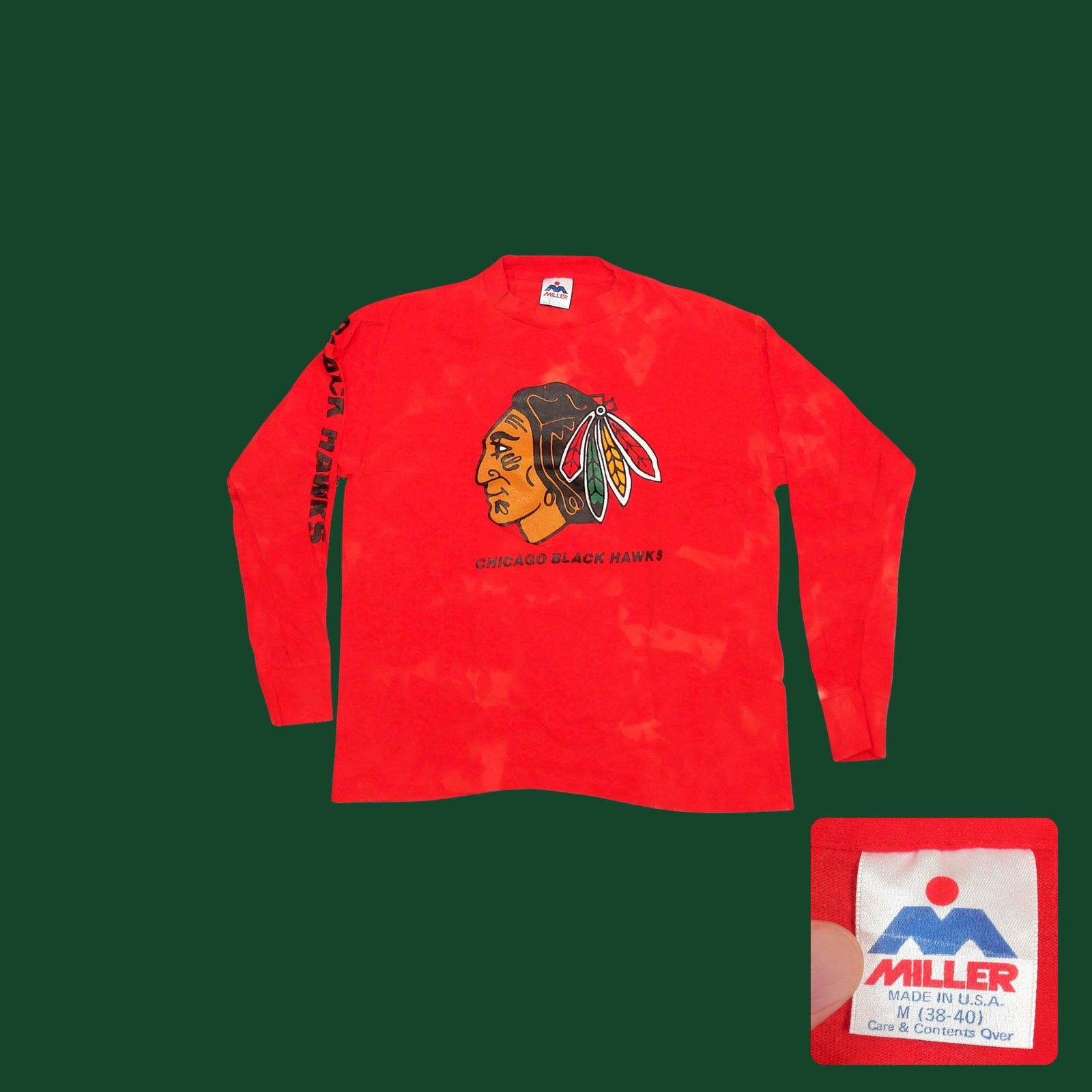 Vintage 90s Chicago Blackhawks Bleach Boxy L/S Tee M Size US M / EU 48-50 / 2 - 1 Thumbnail