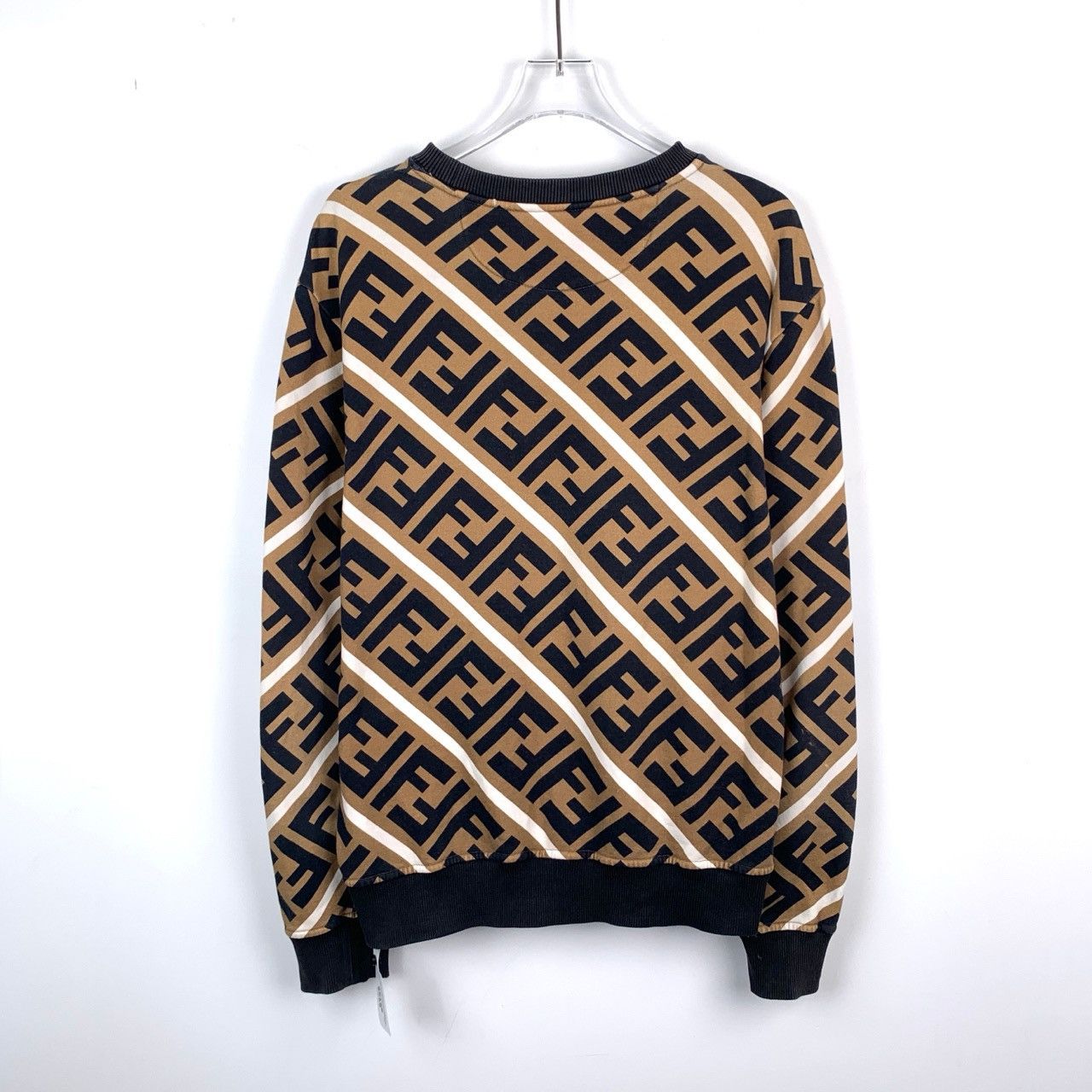 Fendi Fendi Brown Monogram Full Logo Printed Sweatshirt K26WX Size S / US 4 / IT 40 - 2 Thumbnail