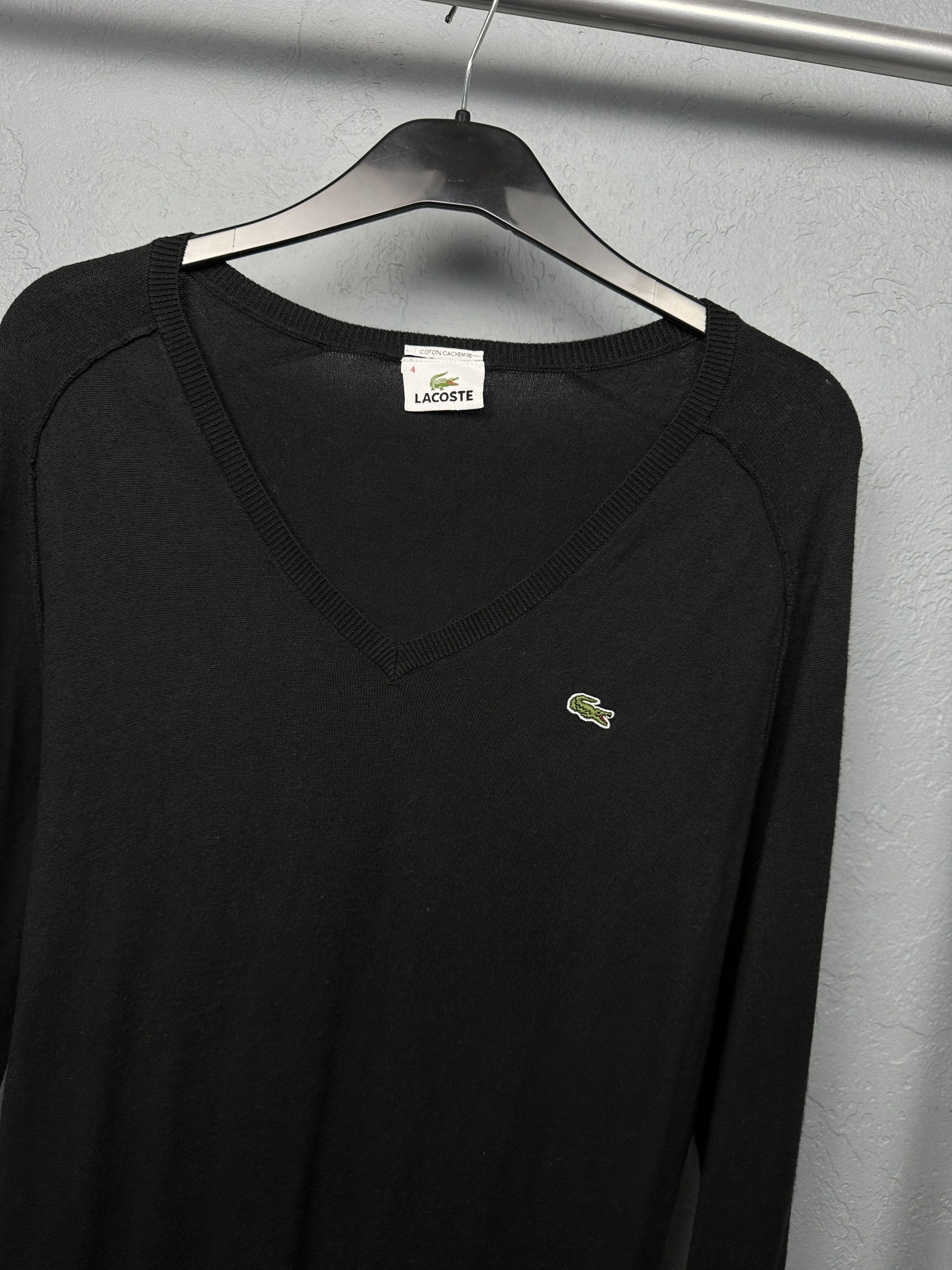 Lacoste Lacoste Vintage Mens V-Neck Sweater Size US M / EU 48-50 / 2 - 2 Thumbnail