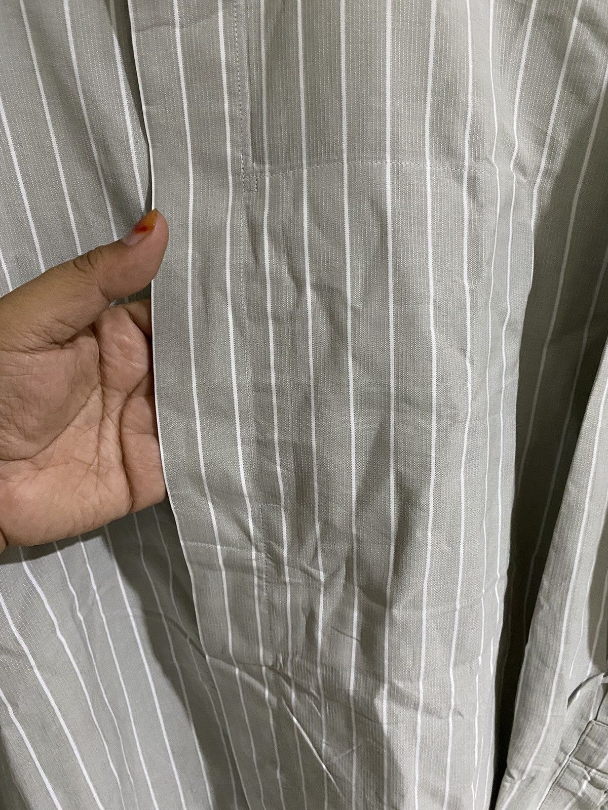 Issey Miyake × Japanese Brand × Vintage Vintage issey miyake hidden pocket stripe button up Size US L / EU 52-54 / 3 - 6 Thumbnail