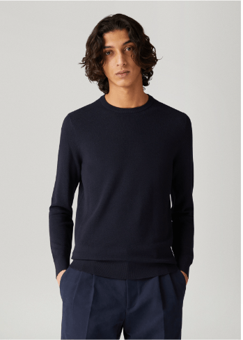 image of Loro Piana O1Srvl11E0424 Girocollo Falkville Knitwear In Navy, Men's (Size Large)