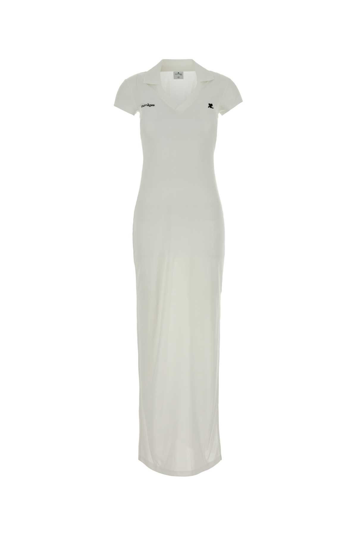 Courreges White Polyester Polo Dress Size XS / US 0-2 / IT 36-38 - 1 Thumbnail