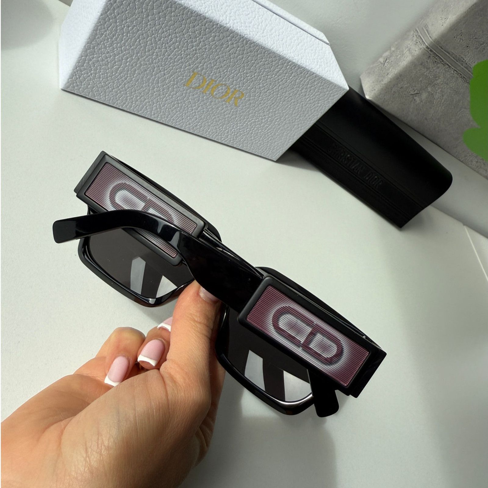 Dior NEW Dior CD SU Sunglasses in Black Holographic Pink Logo Size ONE SIZE - 2 Thumbnail