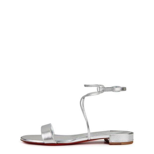 Christian Louboutin Miss Choca Metallic Leather Sandals Size US 7 / IT 37 - 3 Thumbnail