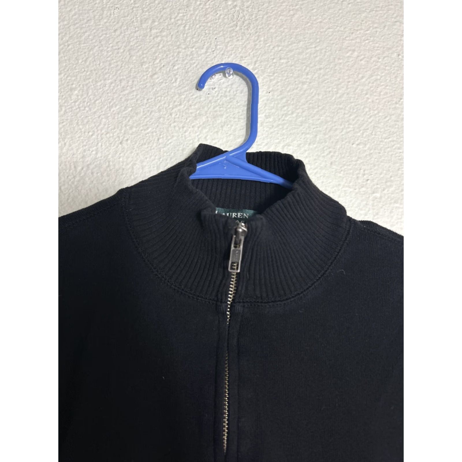 Ralph Lauren VINTAGE Lauren Ralph Lauren Mens Sweatshirt Full Zip Cotton Black Elbow M Size Size US M / EU 48-50 / 2 - 3 Thumbnail