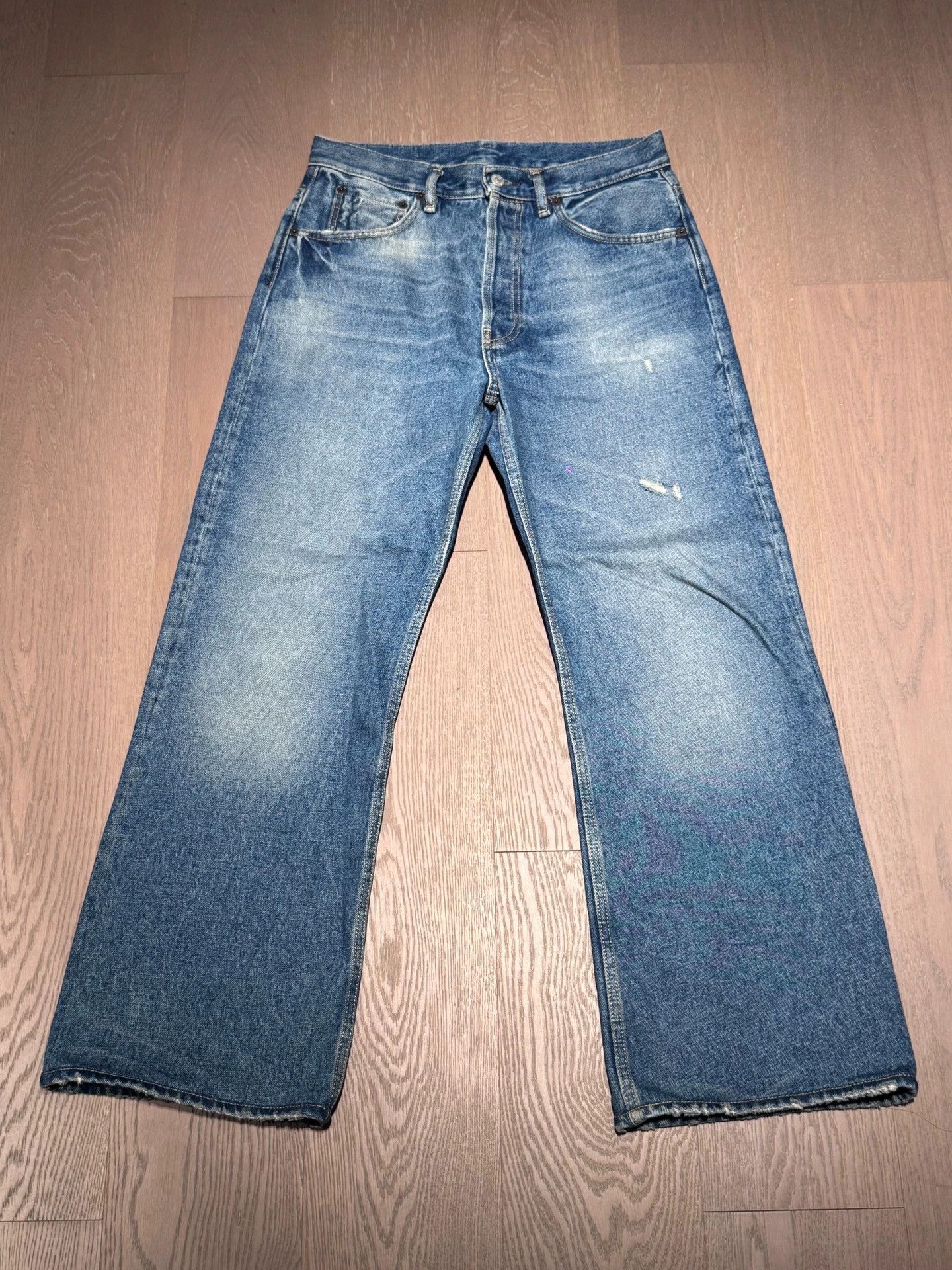 Acne Studios Acne Studios FW23 Cleanfit Straight Washed Indigo 29/32 Size US 29 - 1 Thumbnail