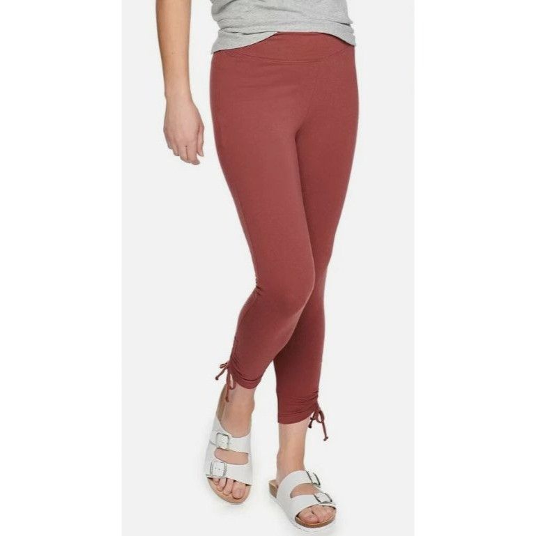 Sonoma Sonoma Burgundy Cinched Leggings Petite Medium Size ONE SIZE - 1 Thumbnail