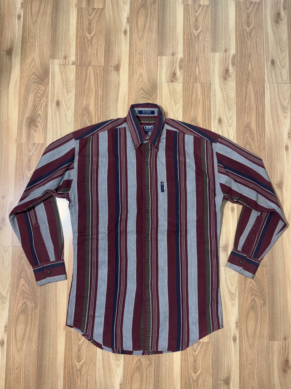 Ralph Lauren VTG 90s Chaps RalphLauren MultiStripe HerringboneShirt SizeS Size US S / EU 44-46 / 1 - 1 Thumbnail