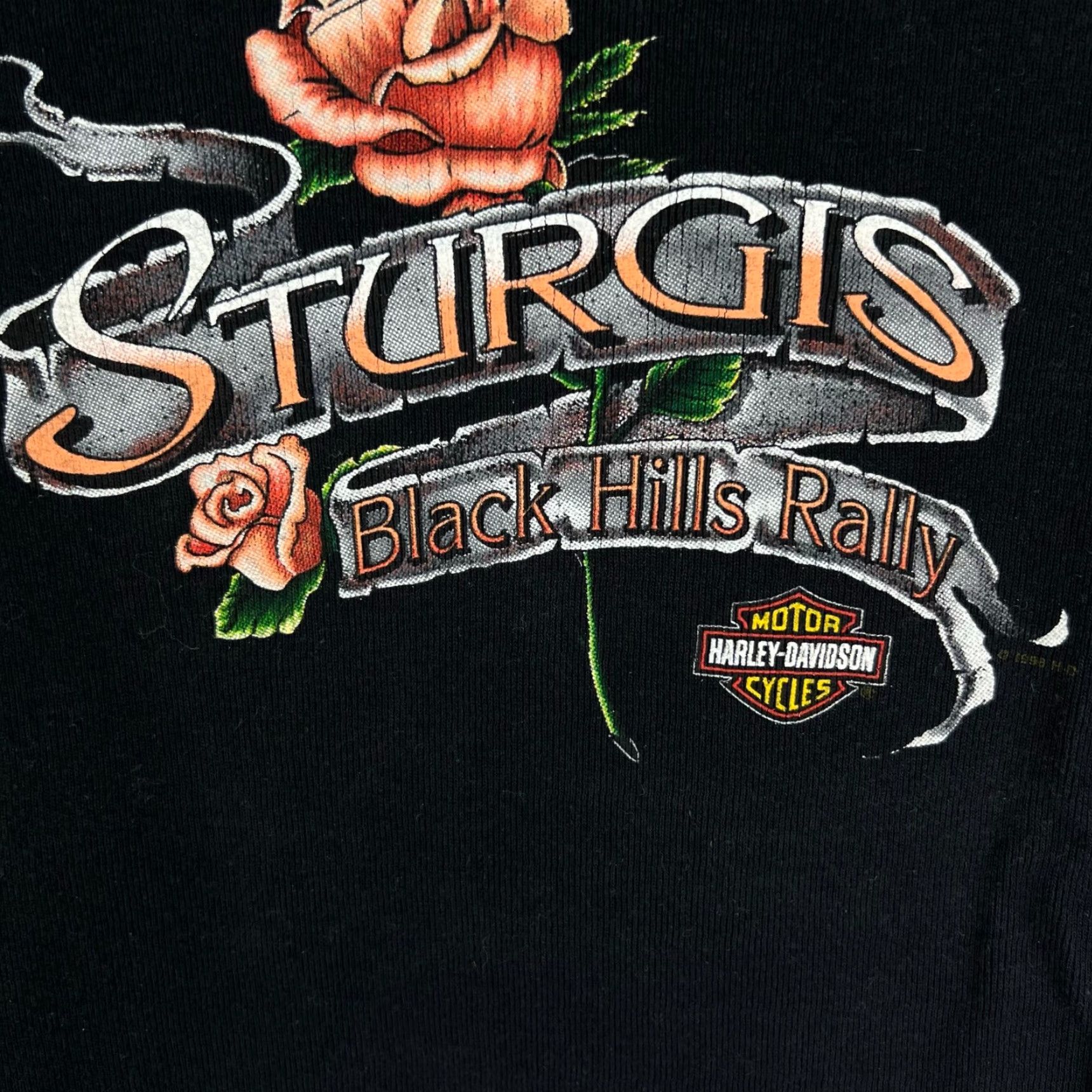 Harley Davidson Harley-Davidson T-Shirt Category: Shirt Adult/L Women L Black 90s Sturgis Rally Deluxe Motor Co Womens Large Black 90s Biker Motorcycle USA Seller Size L / US 10 / IT 46 - 2 Thumbnail