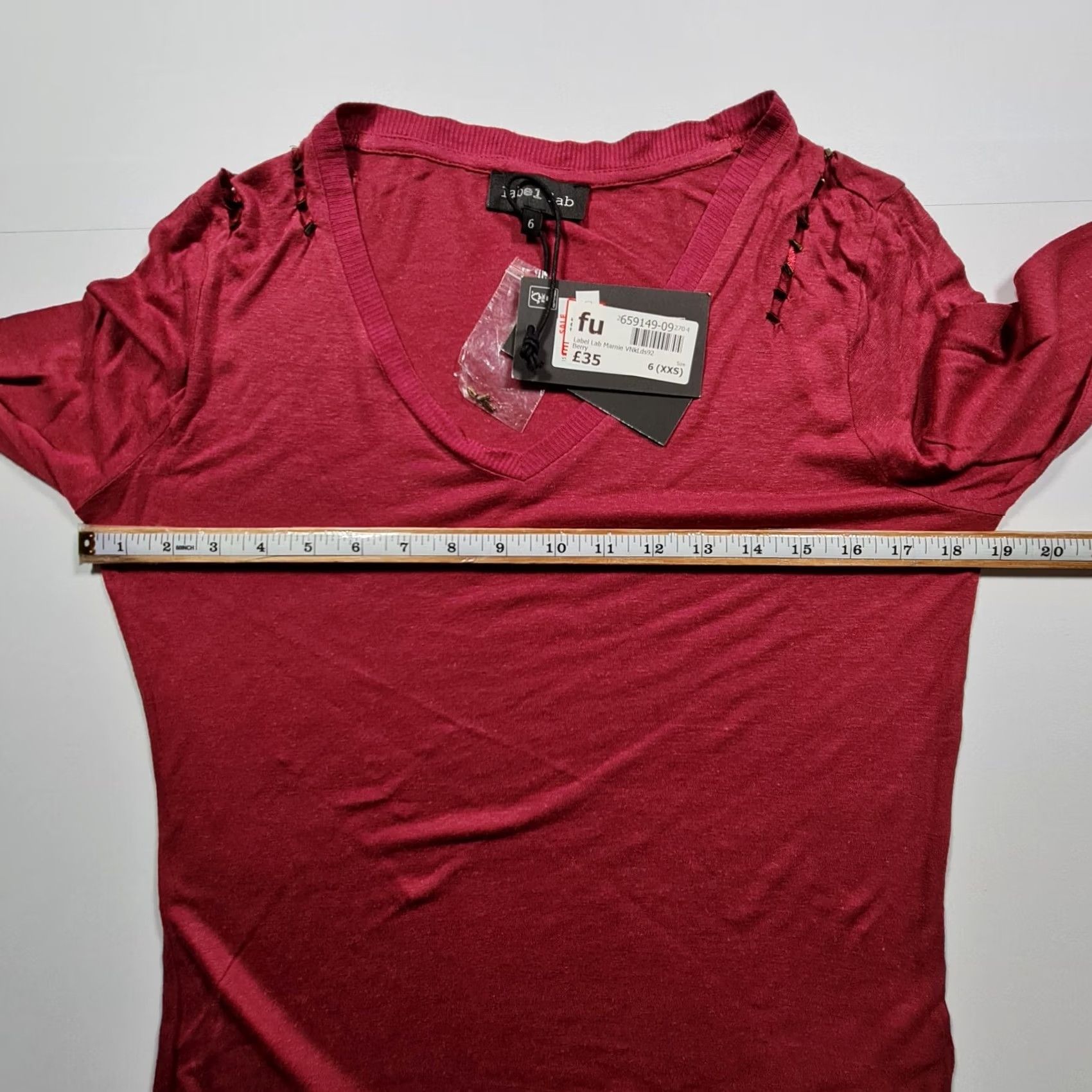 Vintage Label Lab Womens T Shirt Pink Long Sleeve V-Neck Marnie Top UK6 Size M / US 6-8 / IT 42-44 - 6 Thumbnail