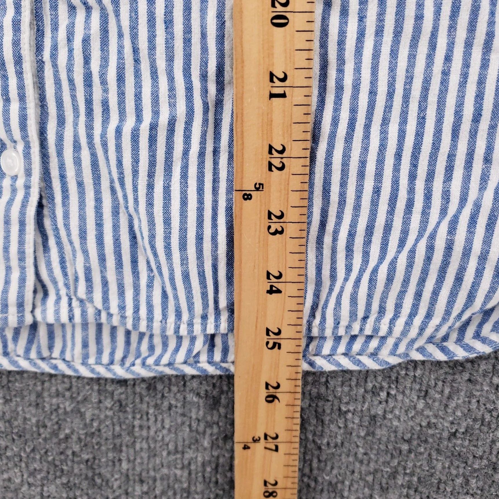 Old Navy Old Navy Shirt Womens XS Extra Small Blue Stripe Button Long Sleeve Size XS / US 0-2 / IT 36-38 - 7 Thumbnail