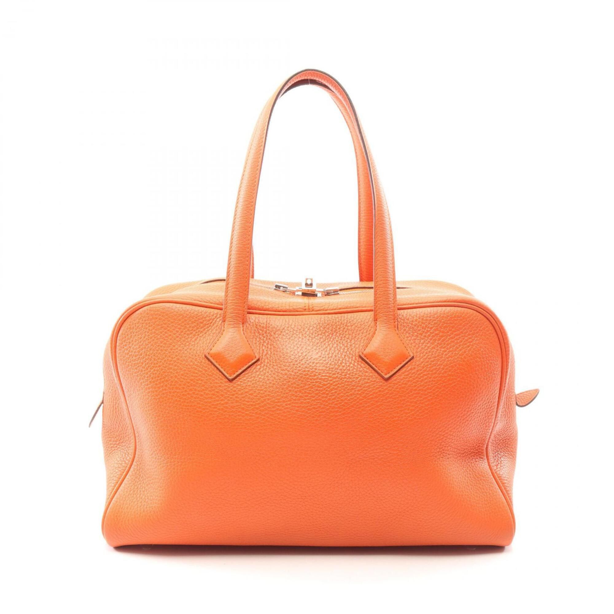 Hermes Hermes Victoria 35 Handbag, Leather, Taurillon Clemence Women's, Orange Size ONE SIZE - 1 Thumbnail