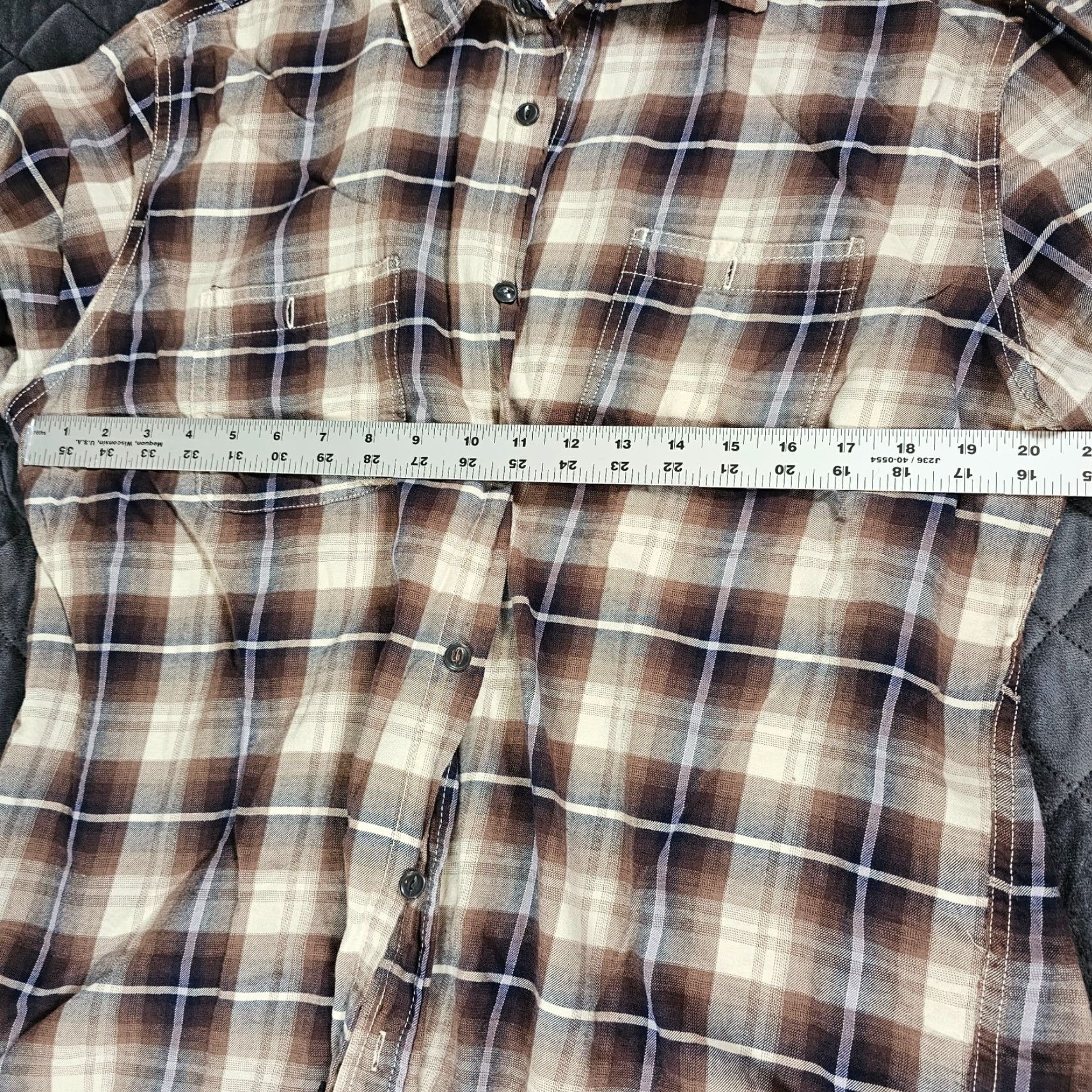 Vintage Brooklyn Calling NYC Button Up Shirt Mens XL Brown White Long Sleeve Plaid Size US XL / EU 56 / 4 - 5 Thumbnail
