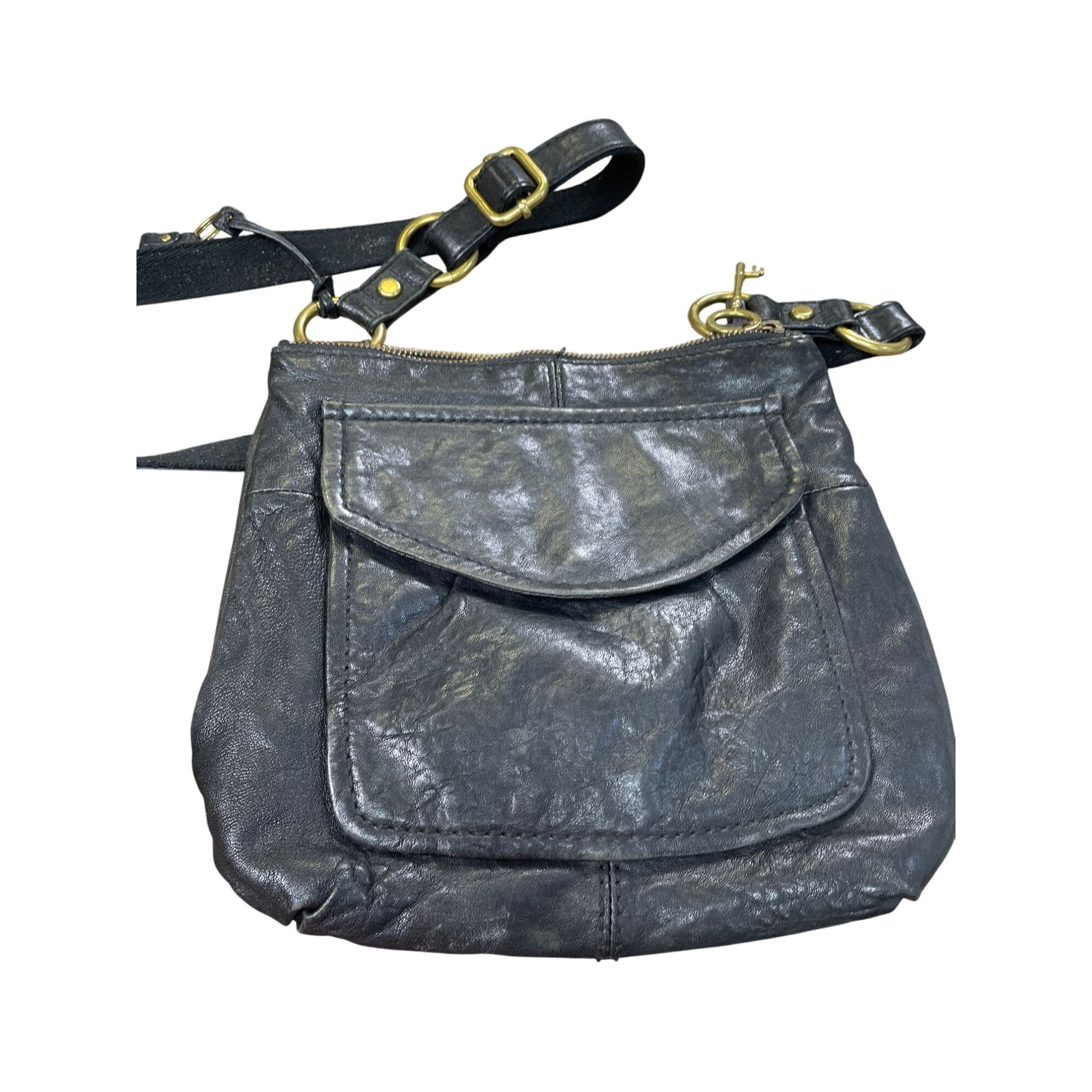 Fossil Fossil Long Live Vintage Womens Black Leather Crossbody Han Size ONE SIZE - 10 Thumbnail