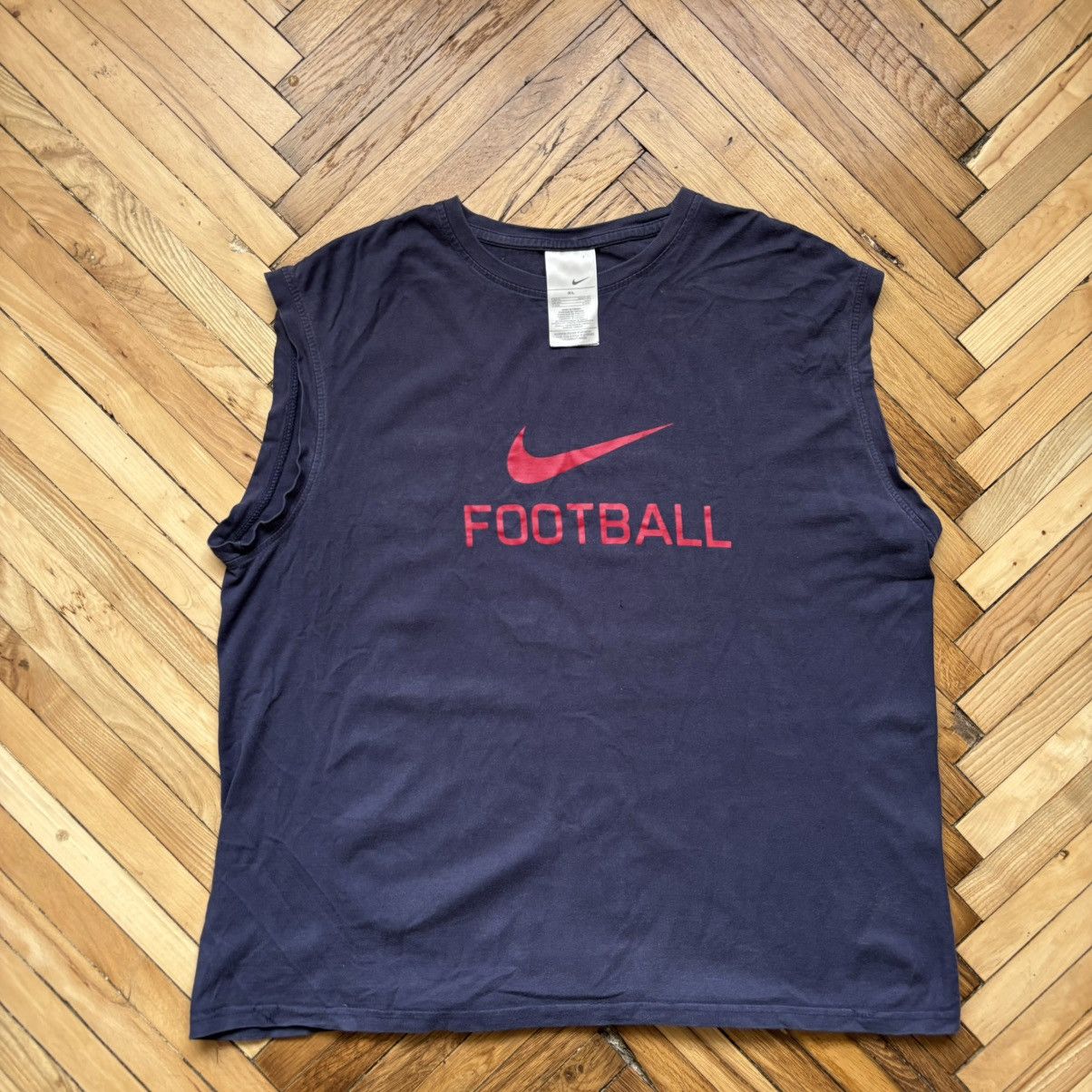 Nike × Vintage Vintage 90’s Y2K Navy Tank Top Nike Football Size US XL / EU 56 / 4 - 1 Thumbnail